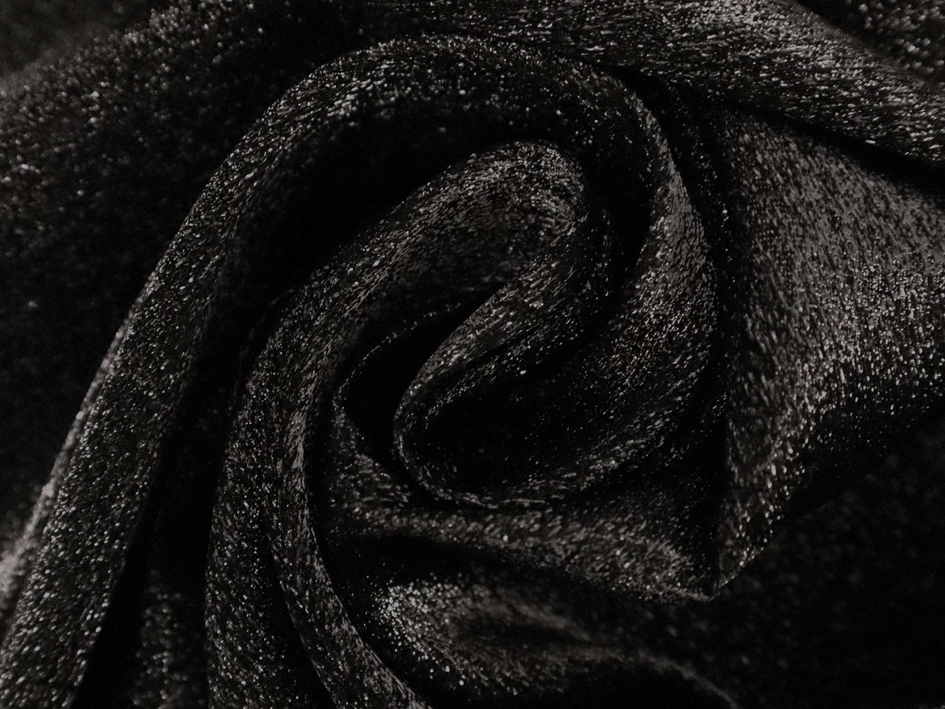 Silk Blend Metallic Crepe in Black