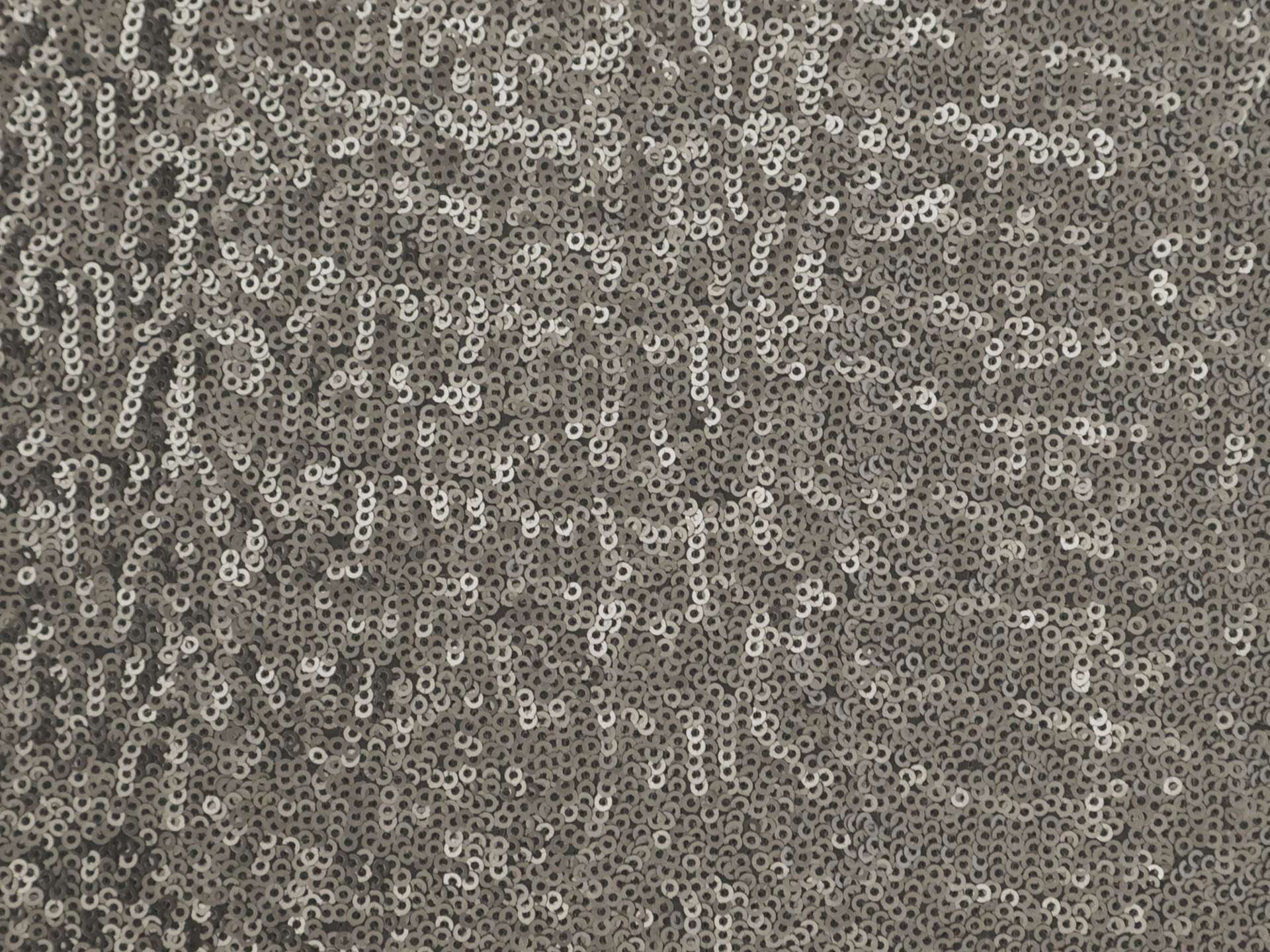 Sequins on Silk Chiffon in Pewter