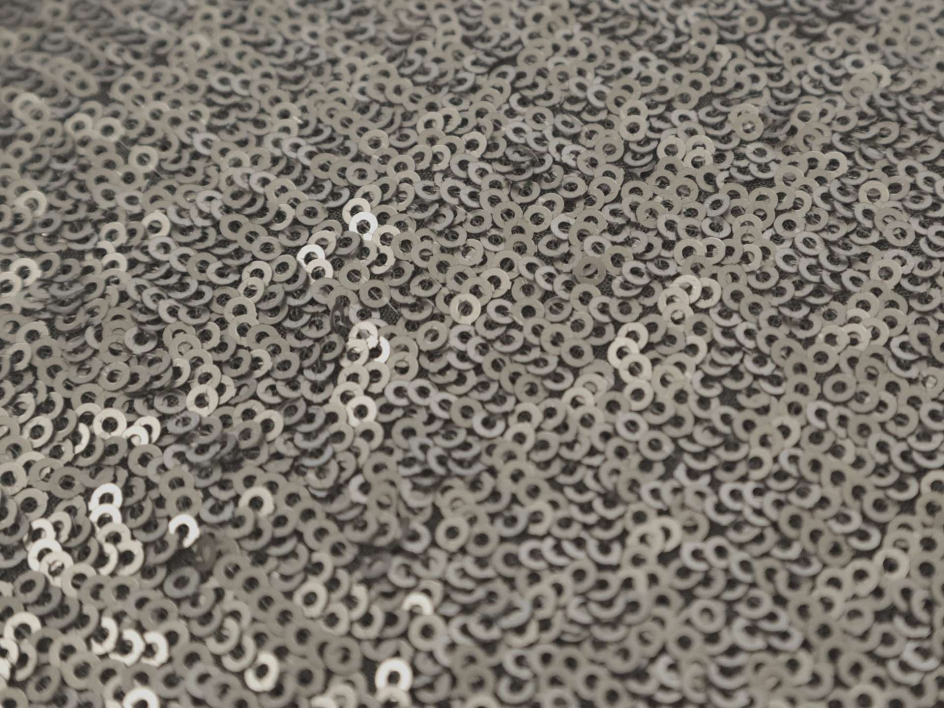 Sequins on Silk Chiffon in Pewter