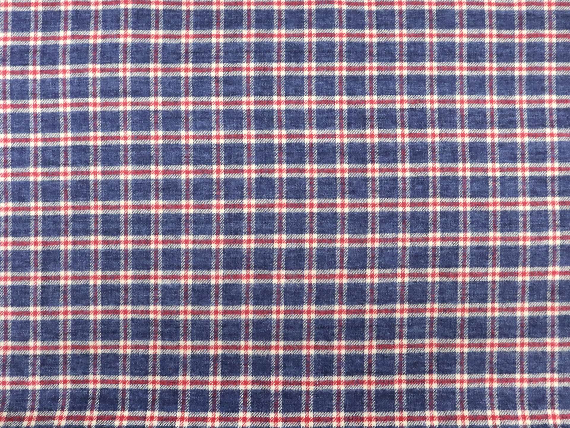 Japanese Cotton Flannel Check in Blue Raspberry