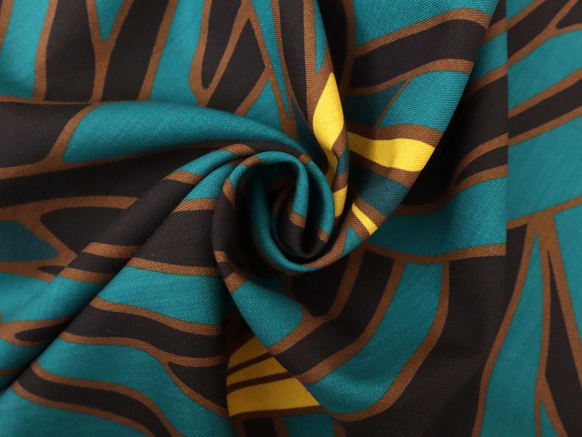 Wool Gabardine with Tropical Print