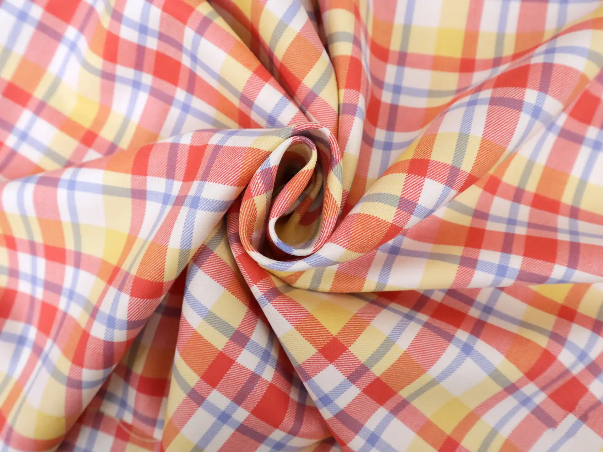 Silk & Wool Plaid Twill Suiting in Pastels