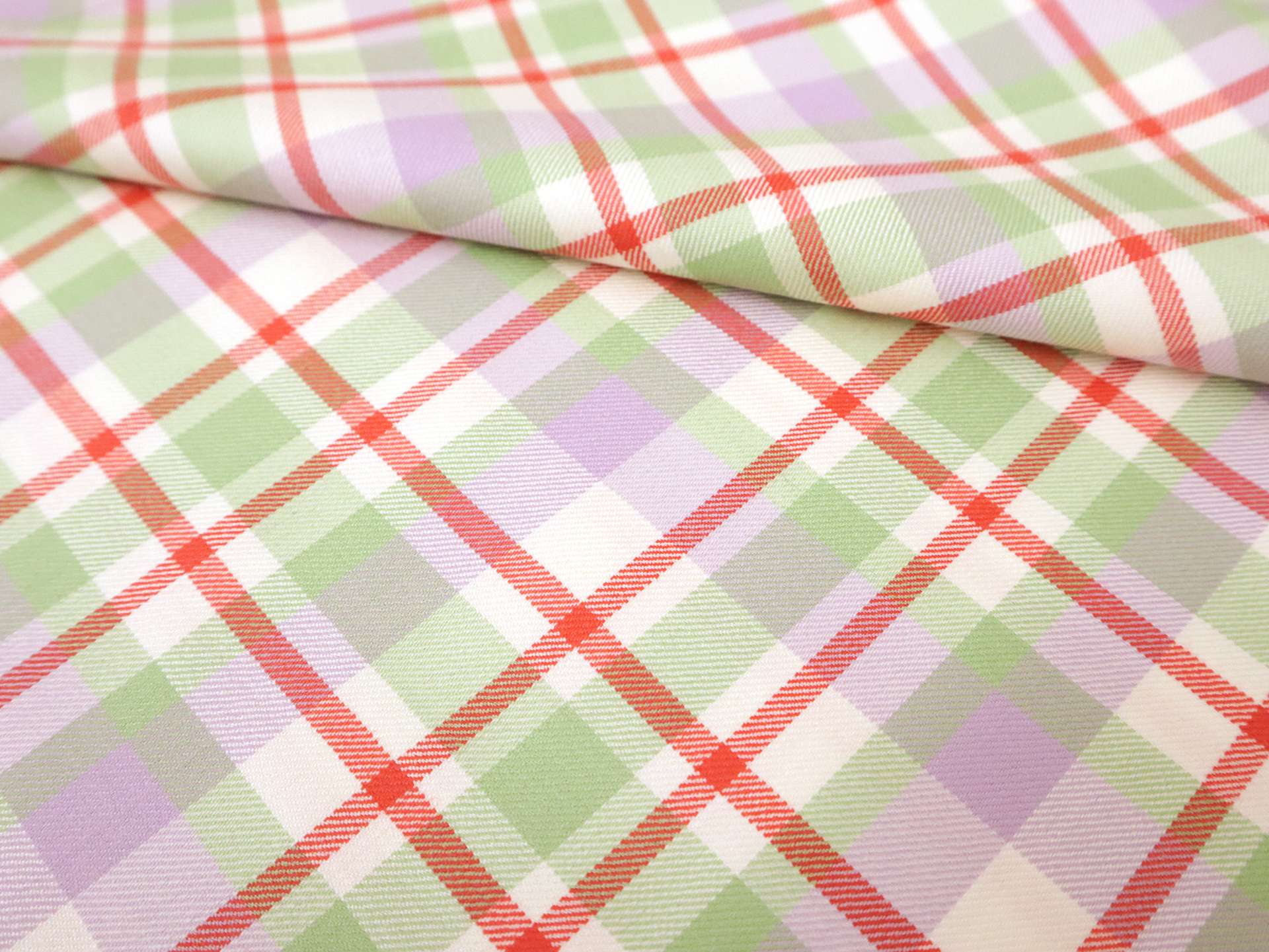 Silk & Wool Plaid Twill Suiting in Pastels