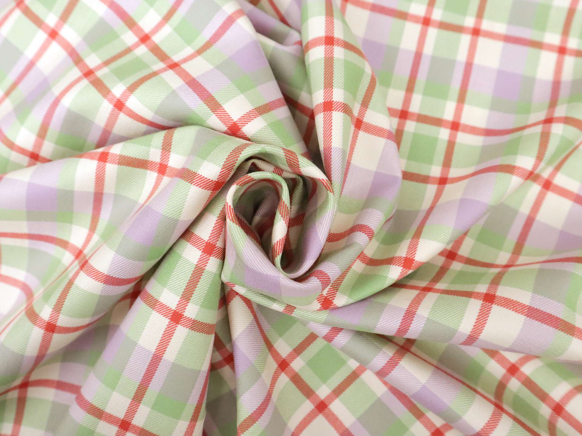 Silk & Wool Plaid Twill Suiting in Pastels