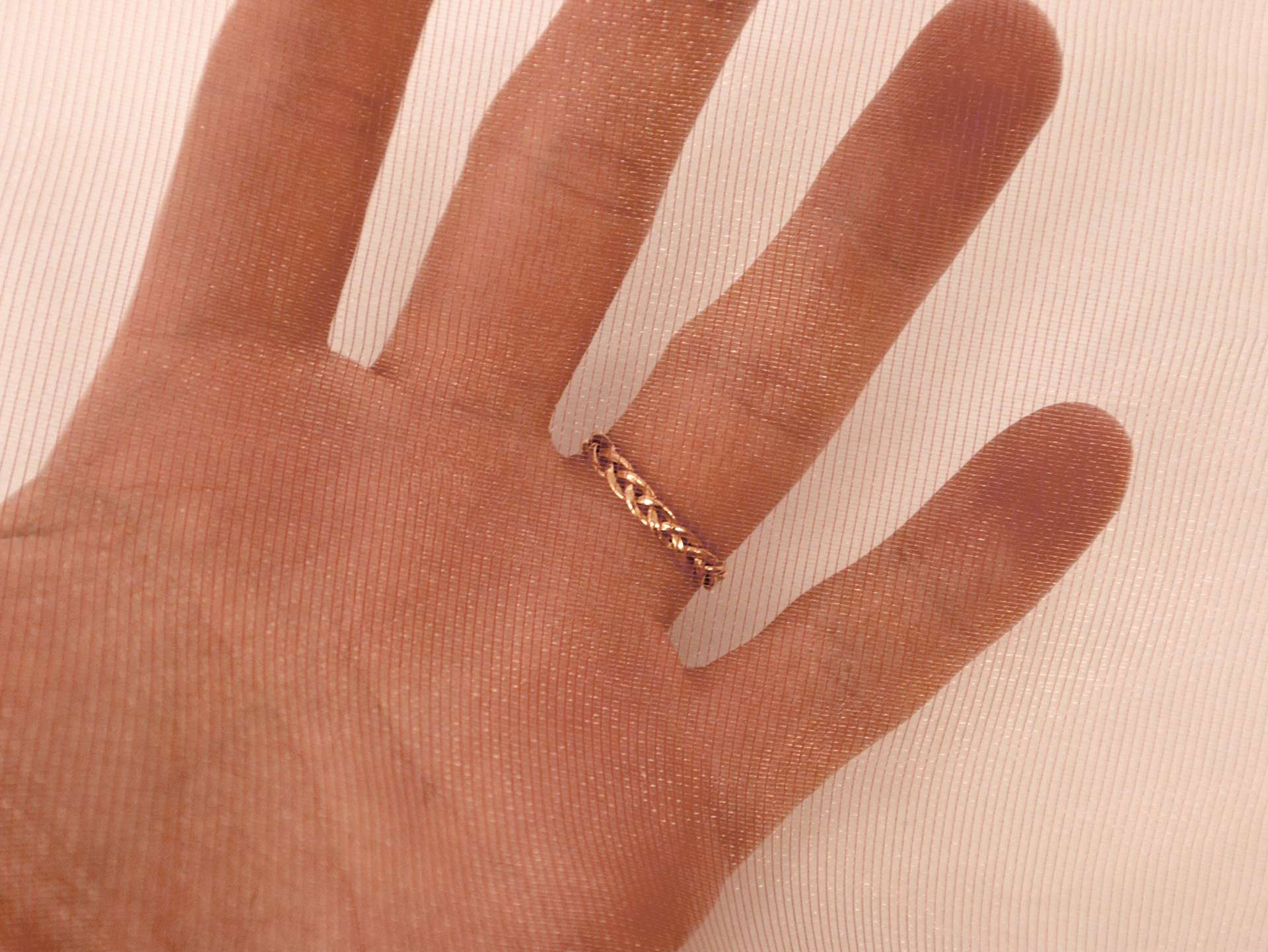 Iridescent Metallic Marquisette in Coral and Light Gold