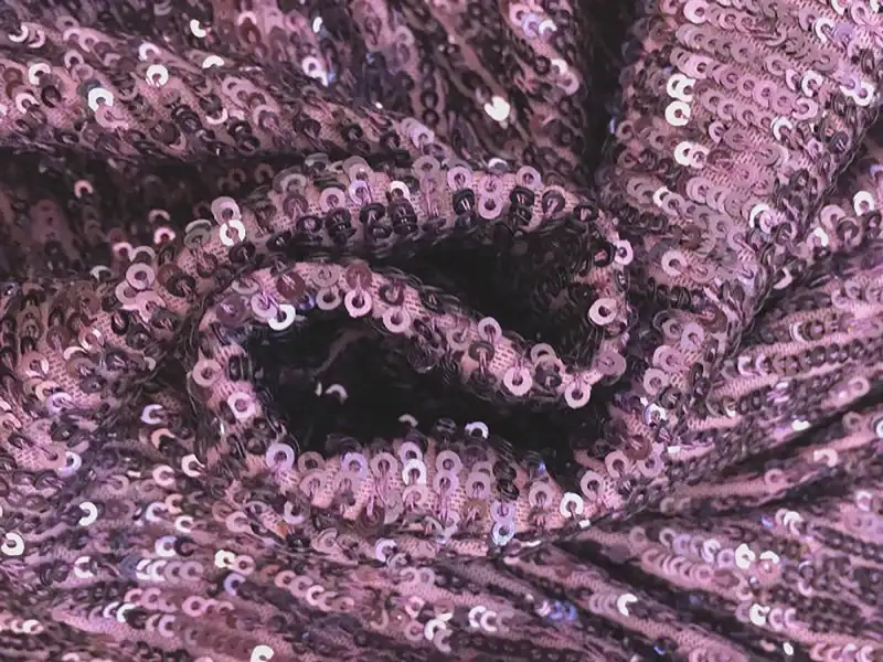 Fantasia Mini Sequins on Stretch Tulle in Purple