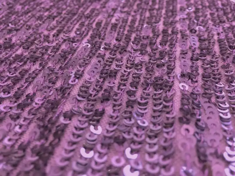 Fantasia Mini Sequins on Stretch Tulle in Purple