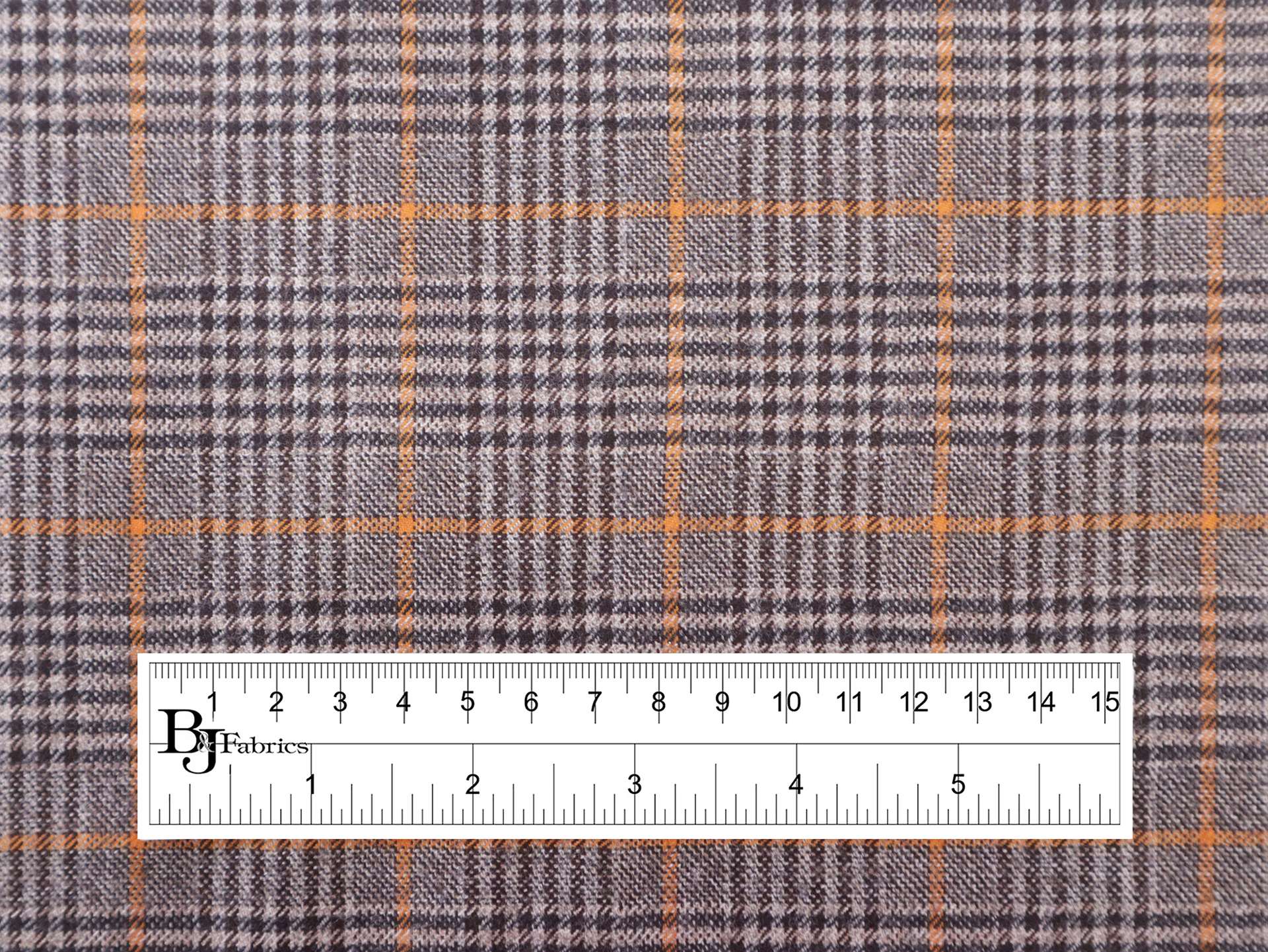 Wool Plaid Suiting in Brown & Yellow