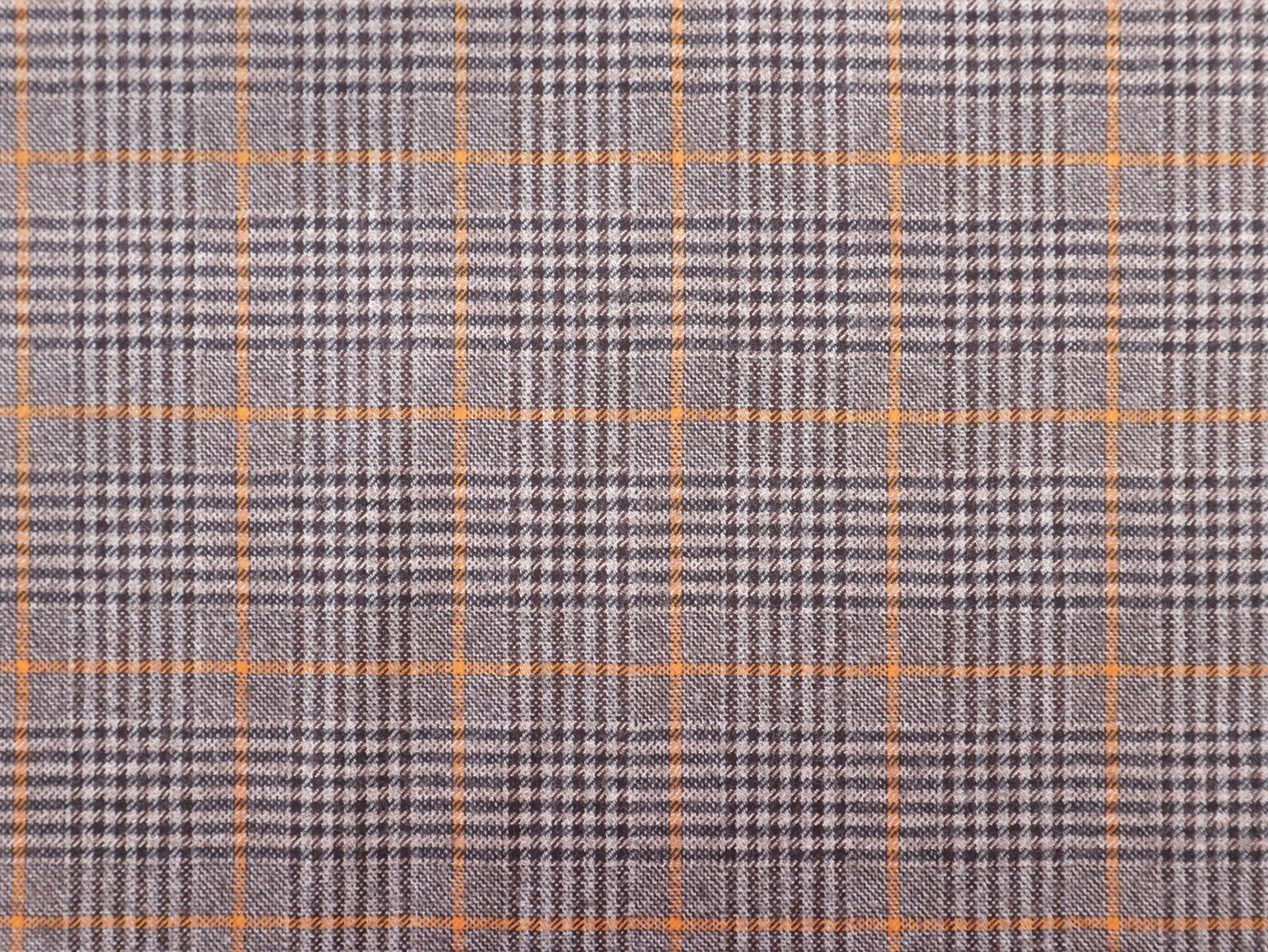 Wool Plaid Suiting in Brown & Yellow