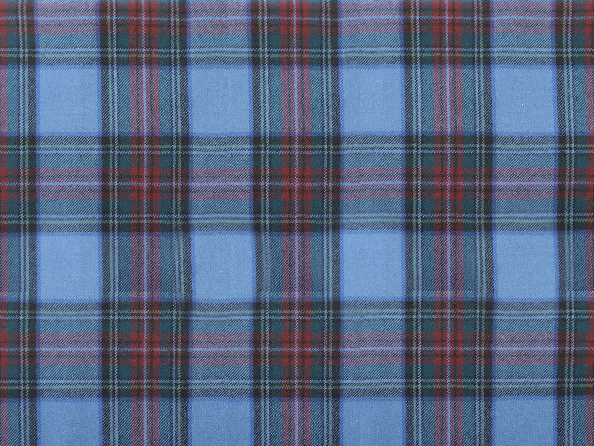 Italian Wool Plaid Suiting in Celeste