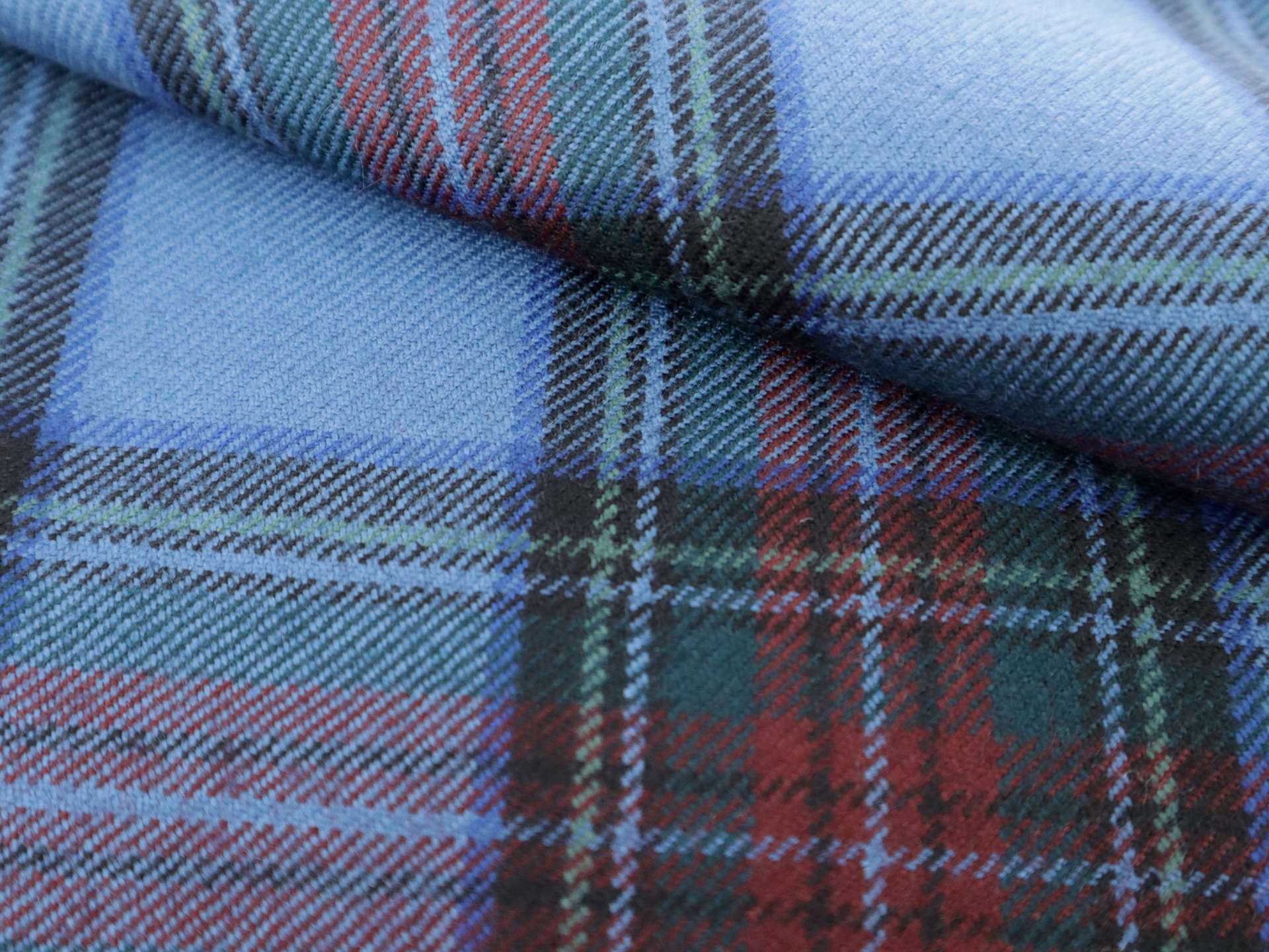 Italian Wool Plaid Suiting in Celeste