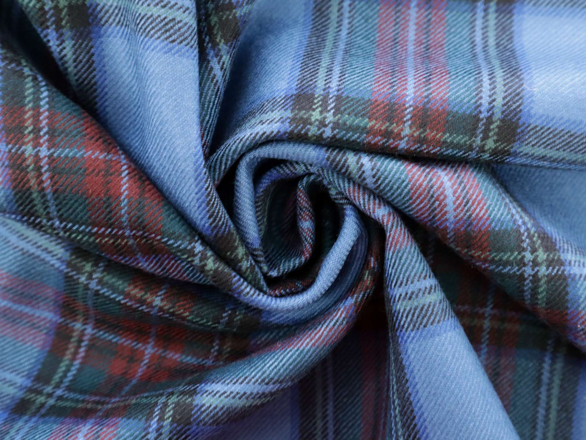 Italian Wool Plaid Suiting in Celeste