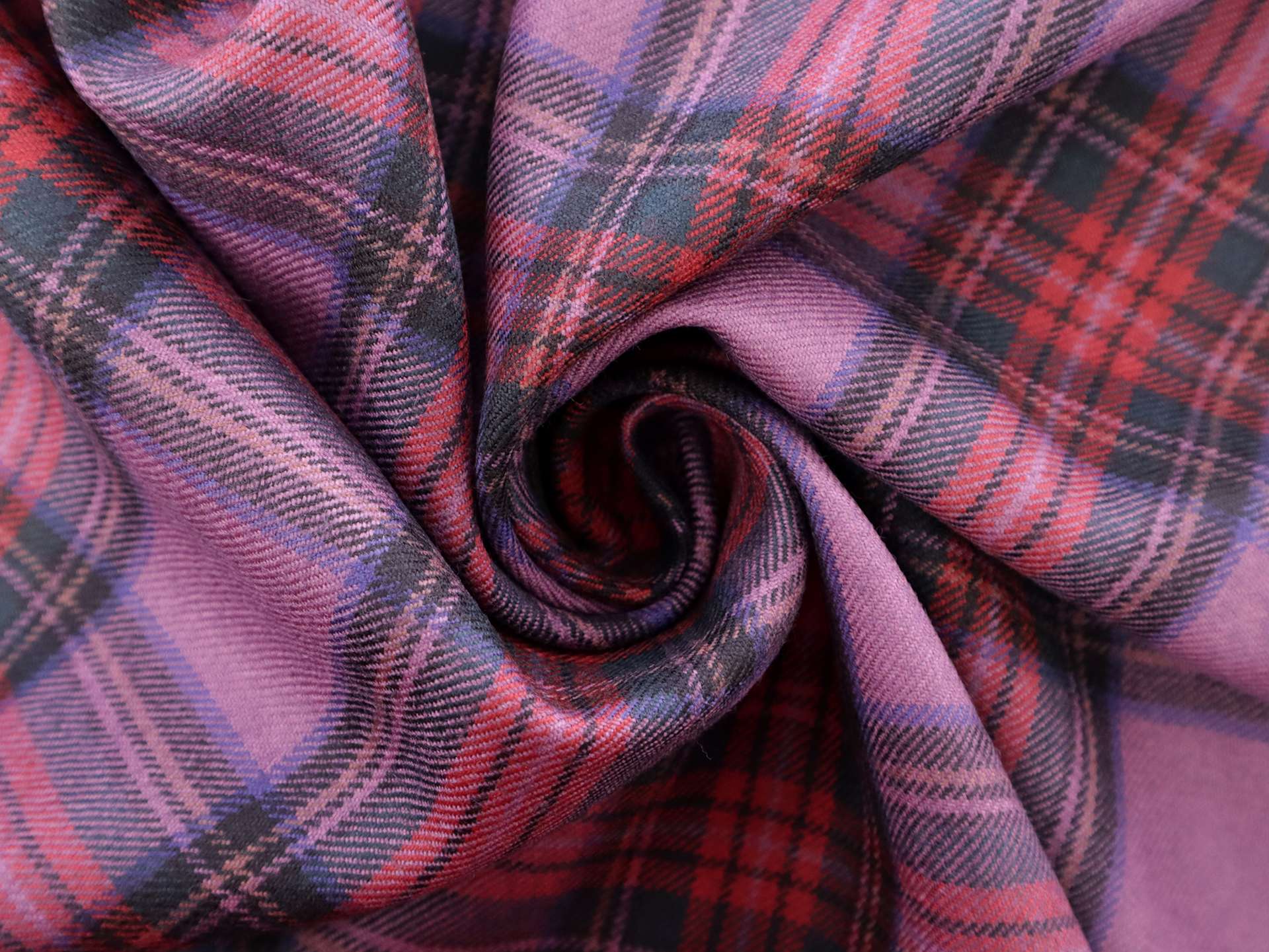 Italian Wool Plaid Suiting in Wine