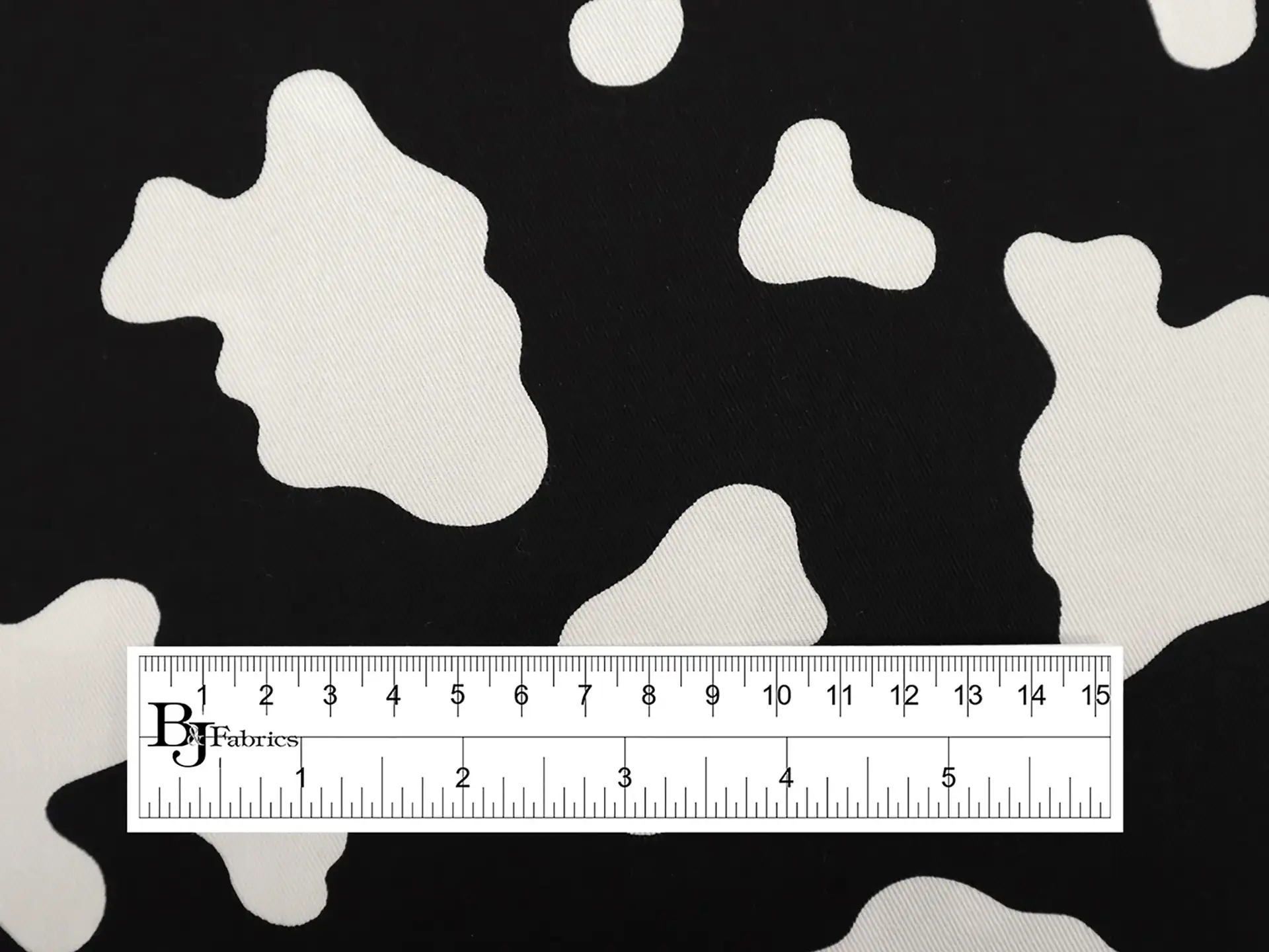 Cotton Twill Cow Print in Black & White