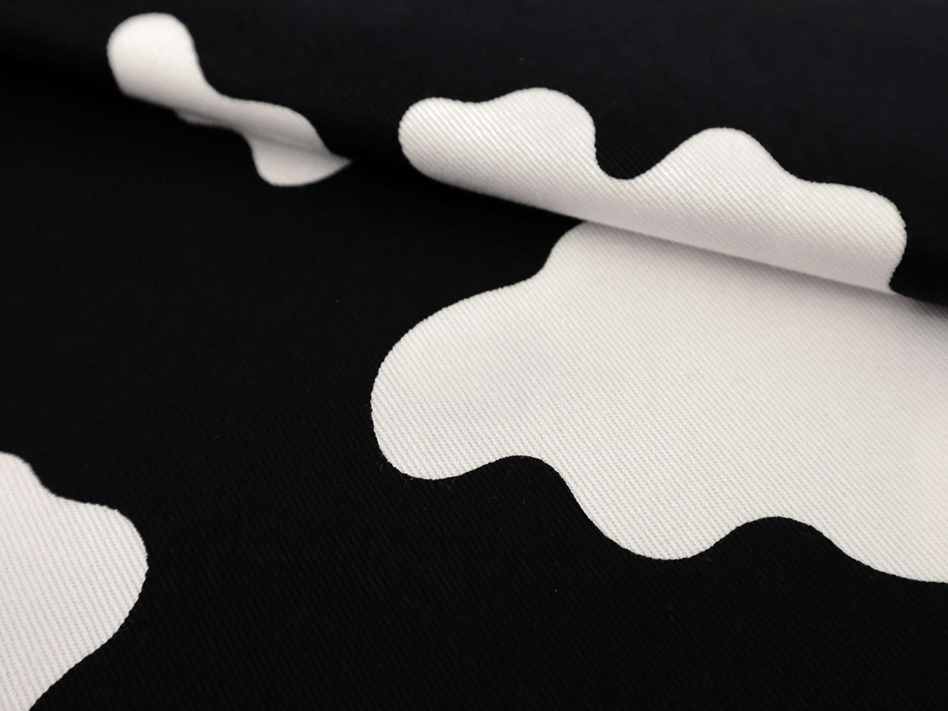 Cotton Twill Cow Print in Black & White