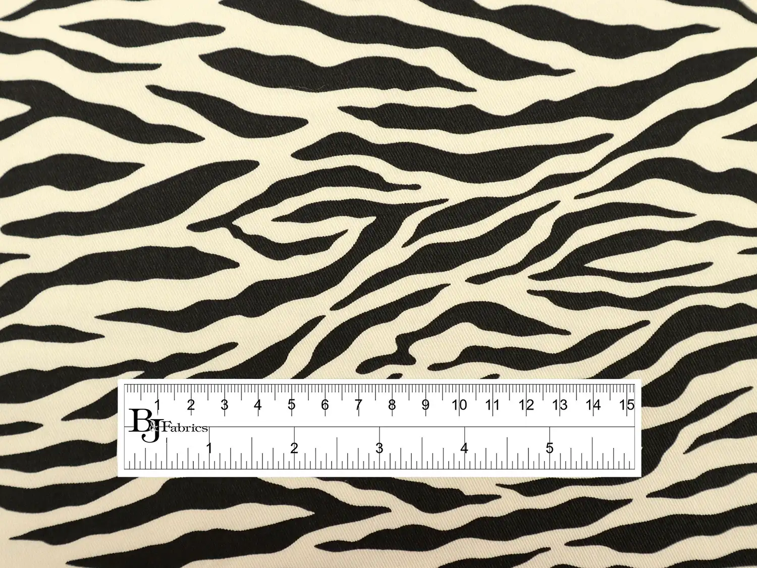 Cotton Twill Zebra Print in White & Black