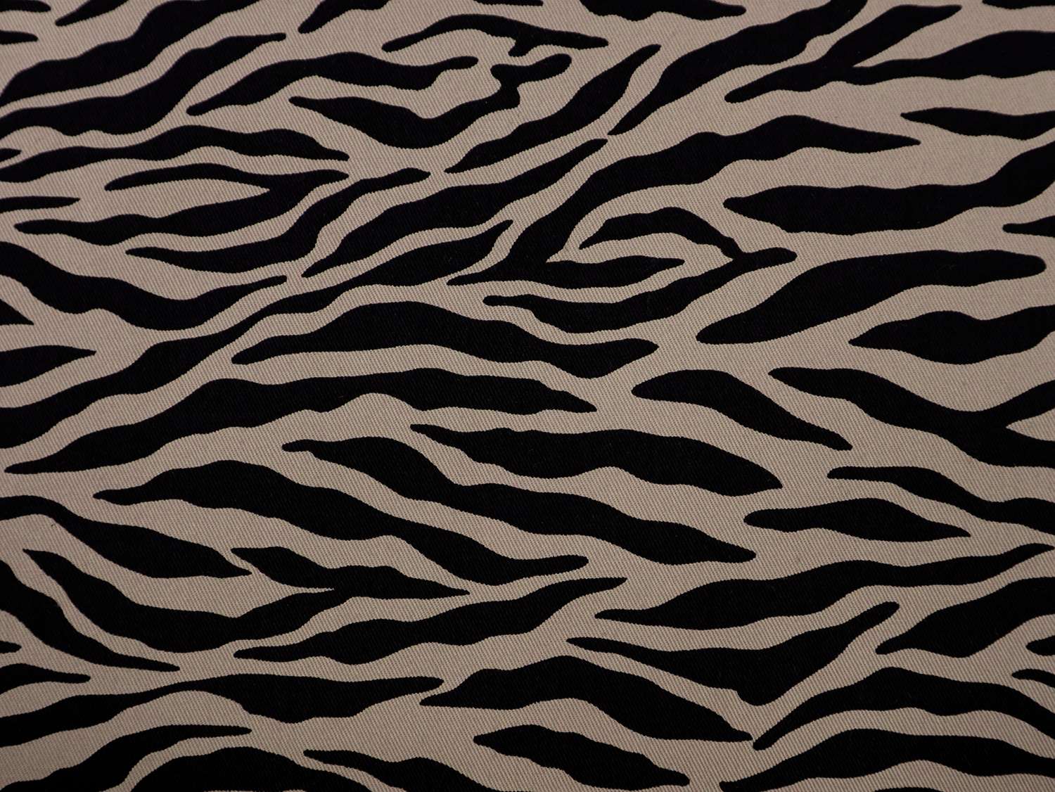 Cotton Twill Zebra Print in Taupe & Black
