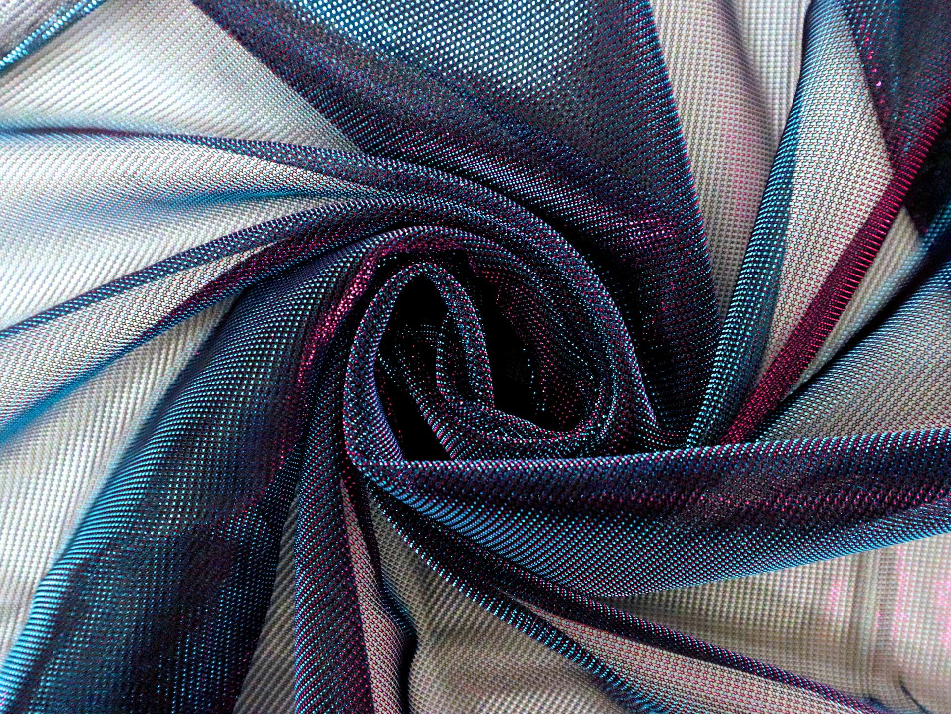 Sheer Iridescent Metallic Knit in Teal and Fuchsia