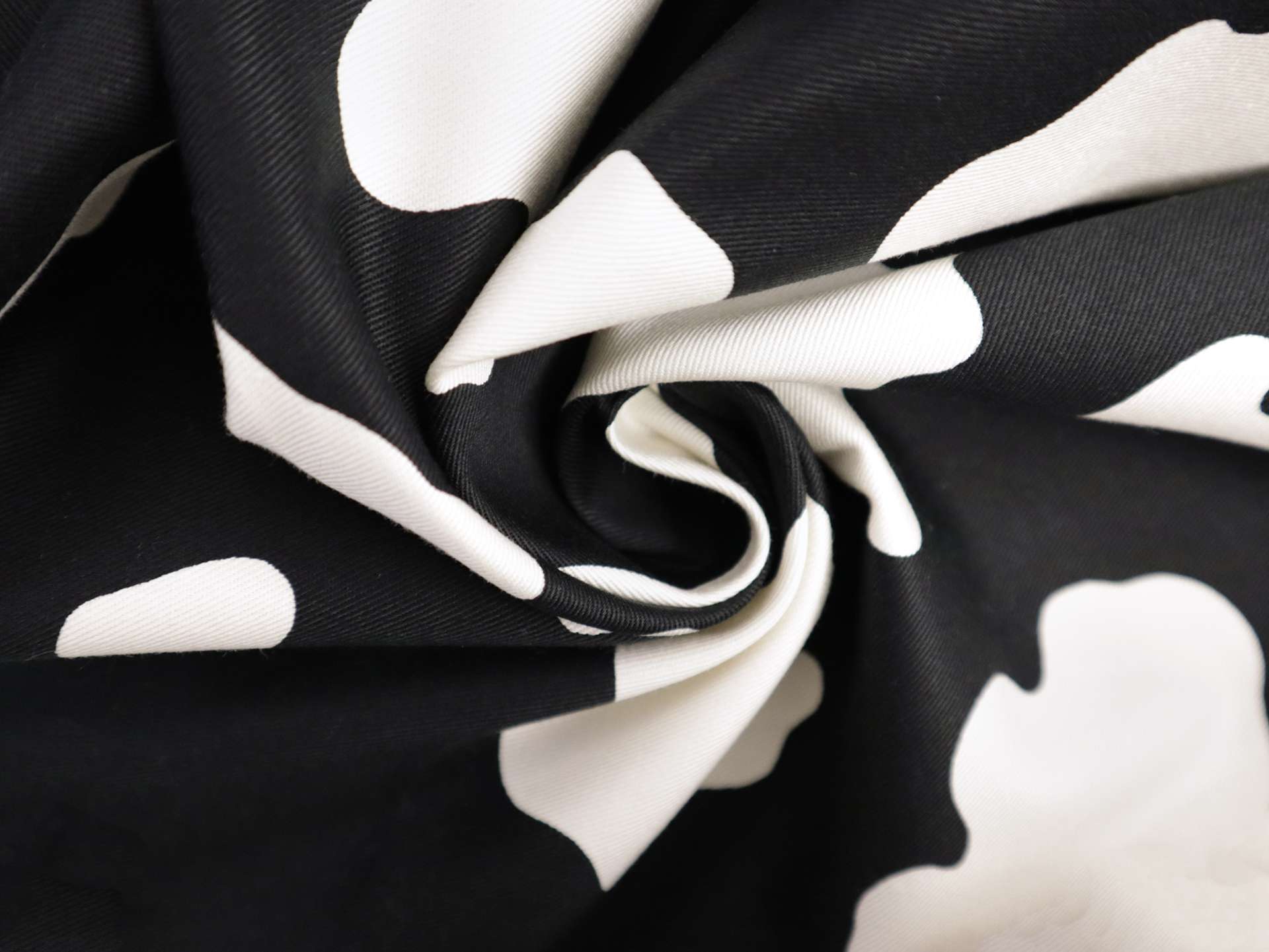Cotton Twill Cow Print in Black & White