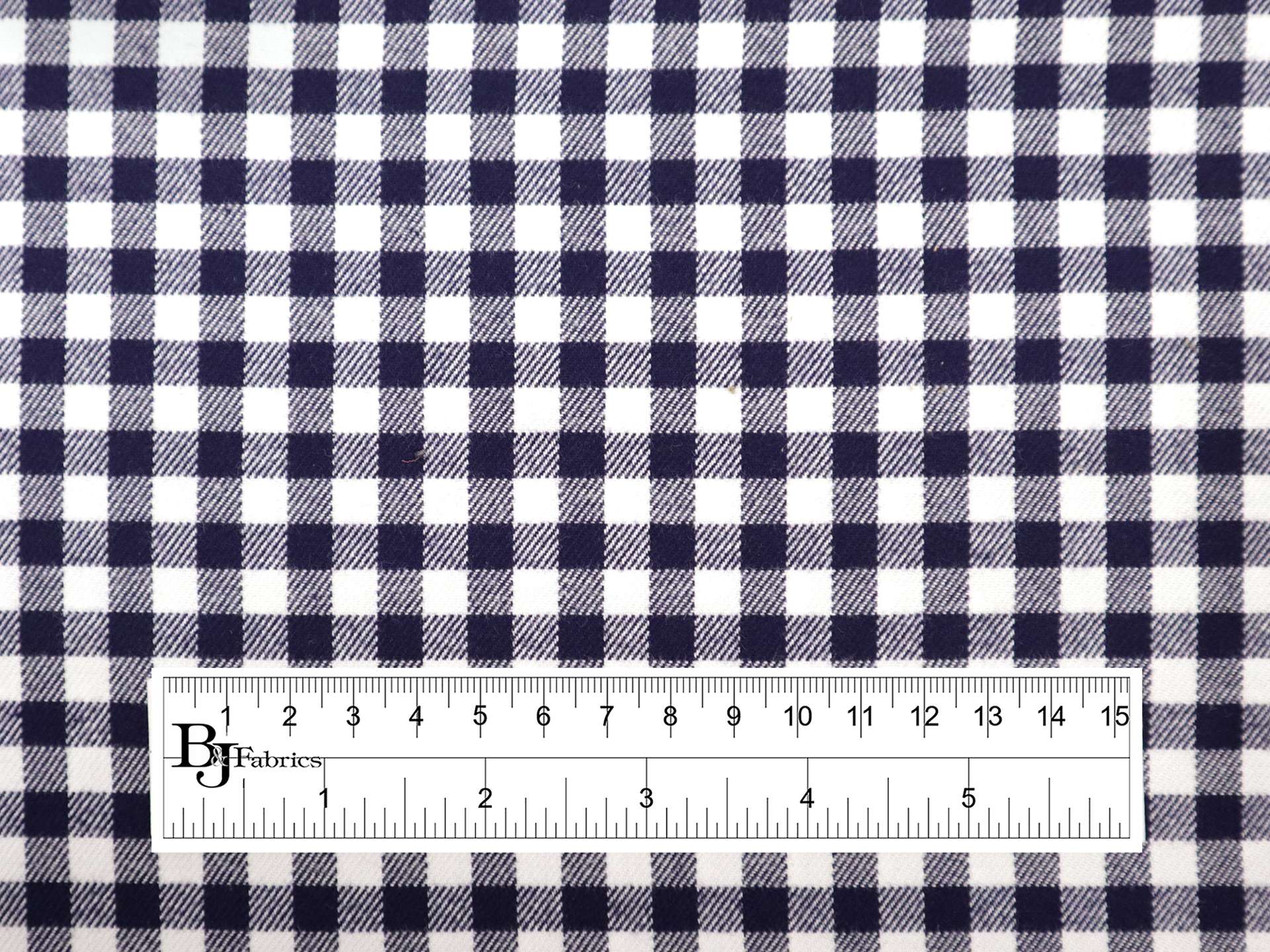 Cotton Flannel Check Shirting in Dark Navy