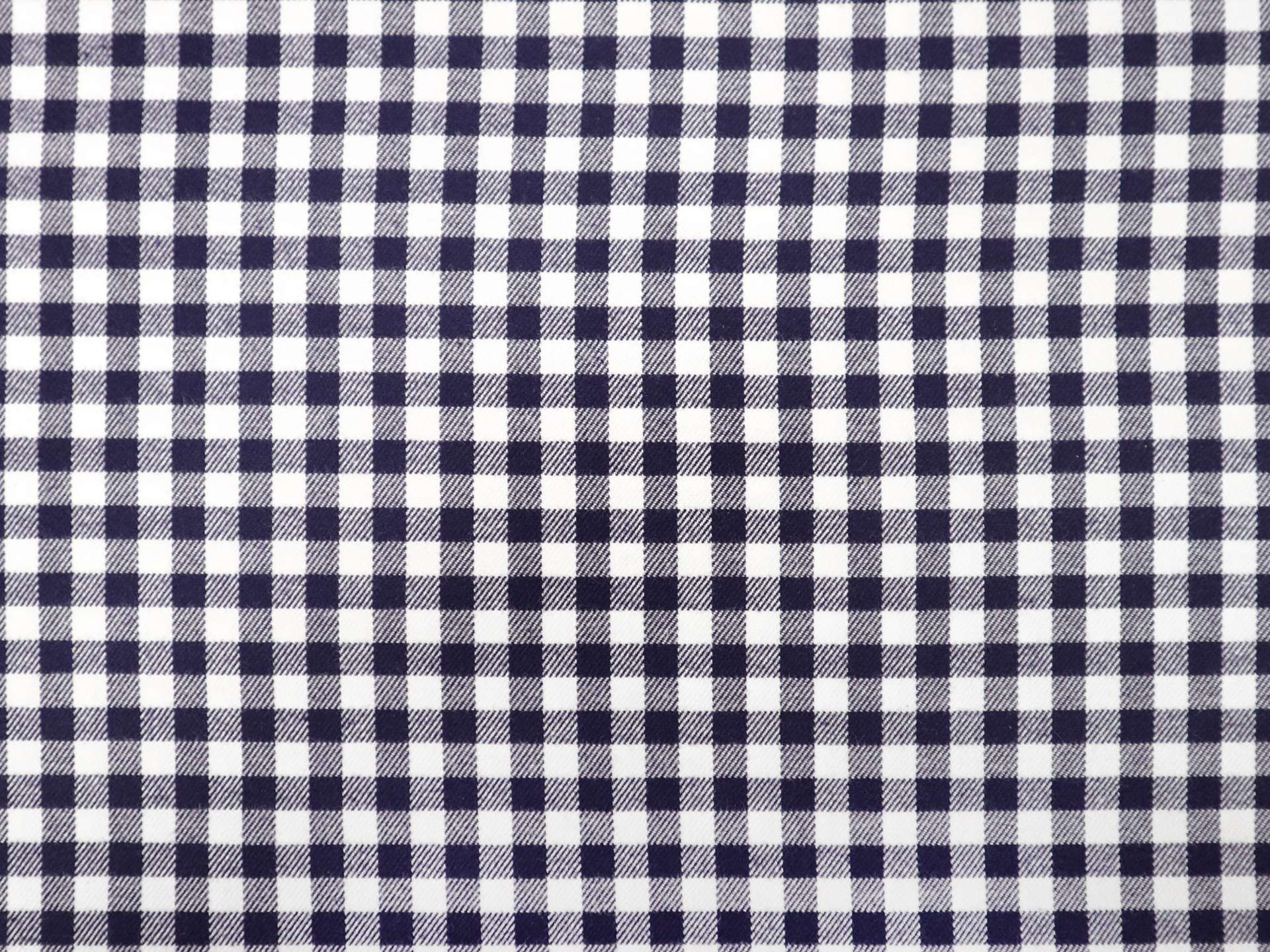 Cotton Flannel Check Shirting in Dark Navy