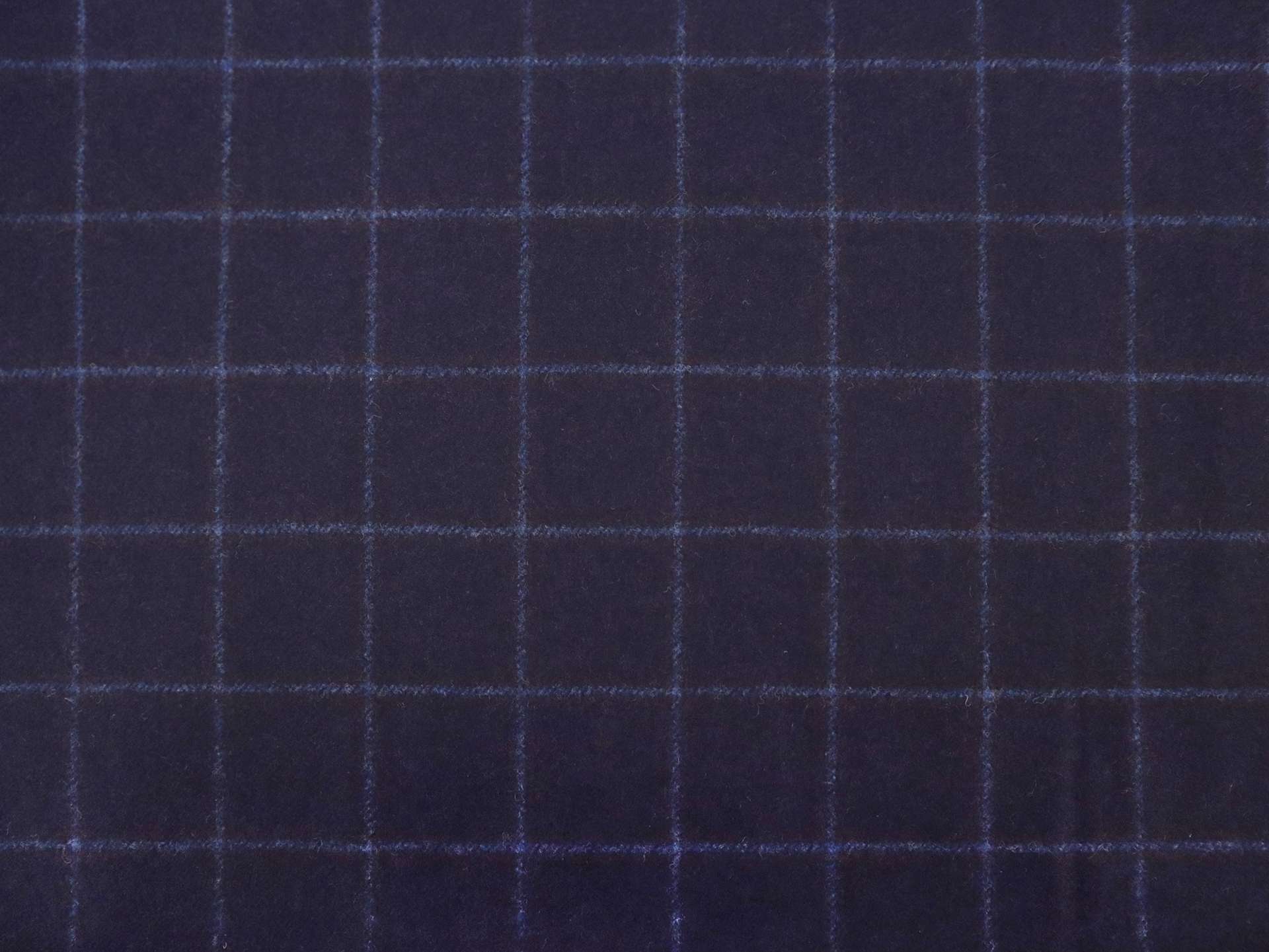 Wool Window Pane Flannel in Navy & Blue