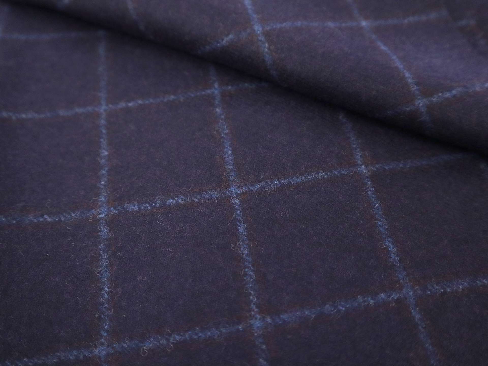 Wool Window Pane Flannel in Navy & Blue