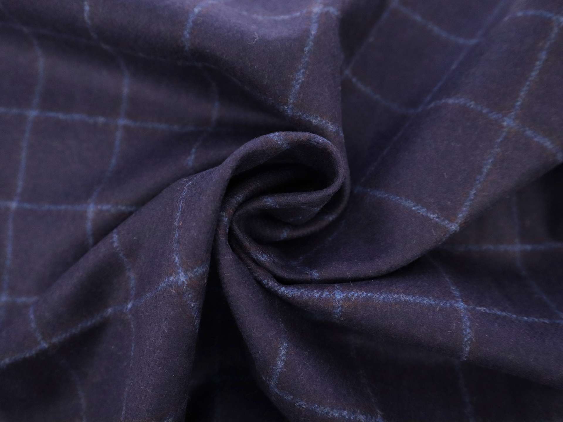 Wool Window Pane Flannel in Navy & Blue