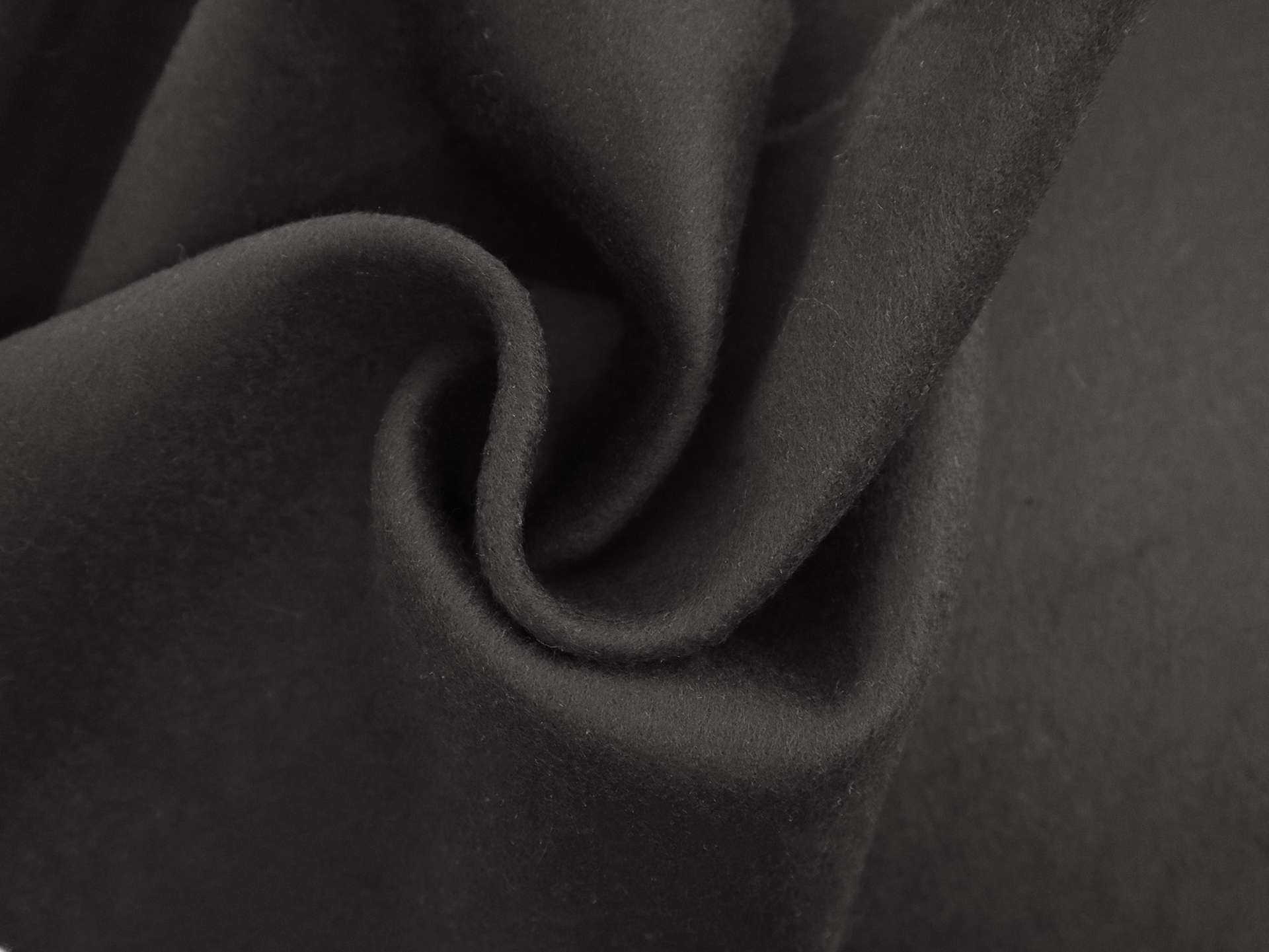 Double Faced Cashmere Coating in Black