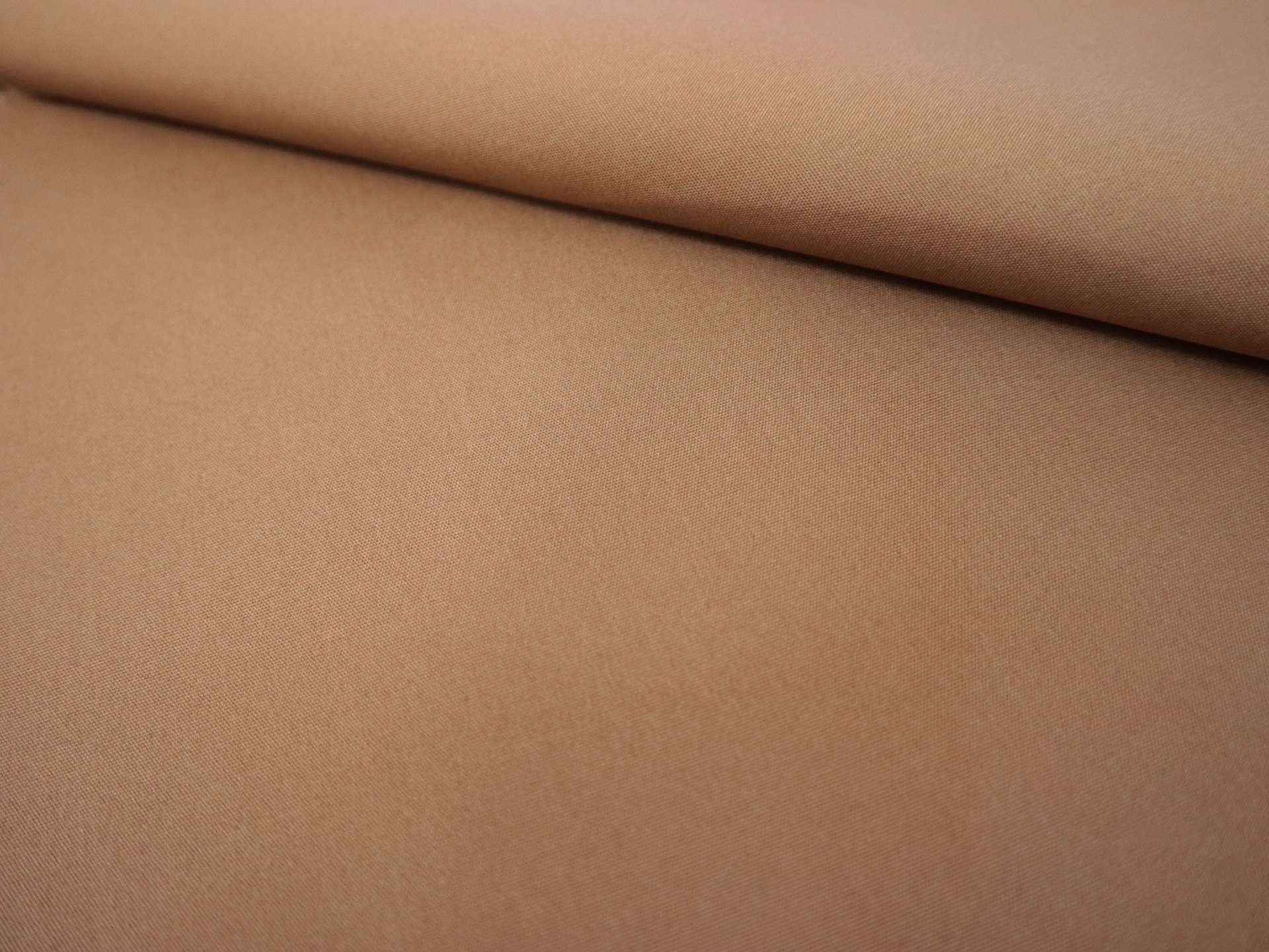 Poly Cotton Water Repellent Faille in Saddle Brown