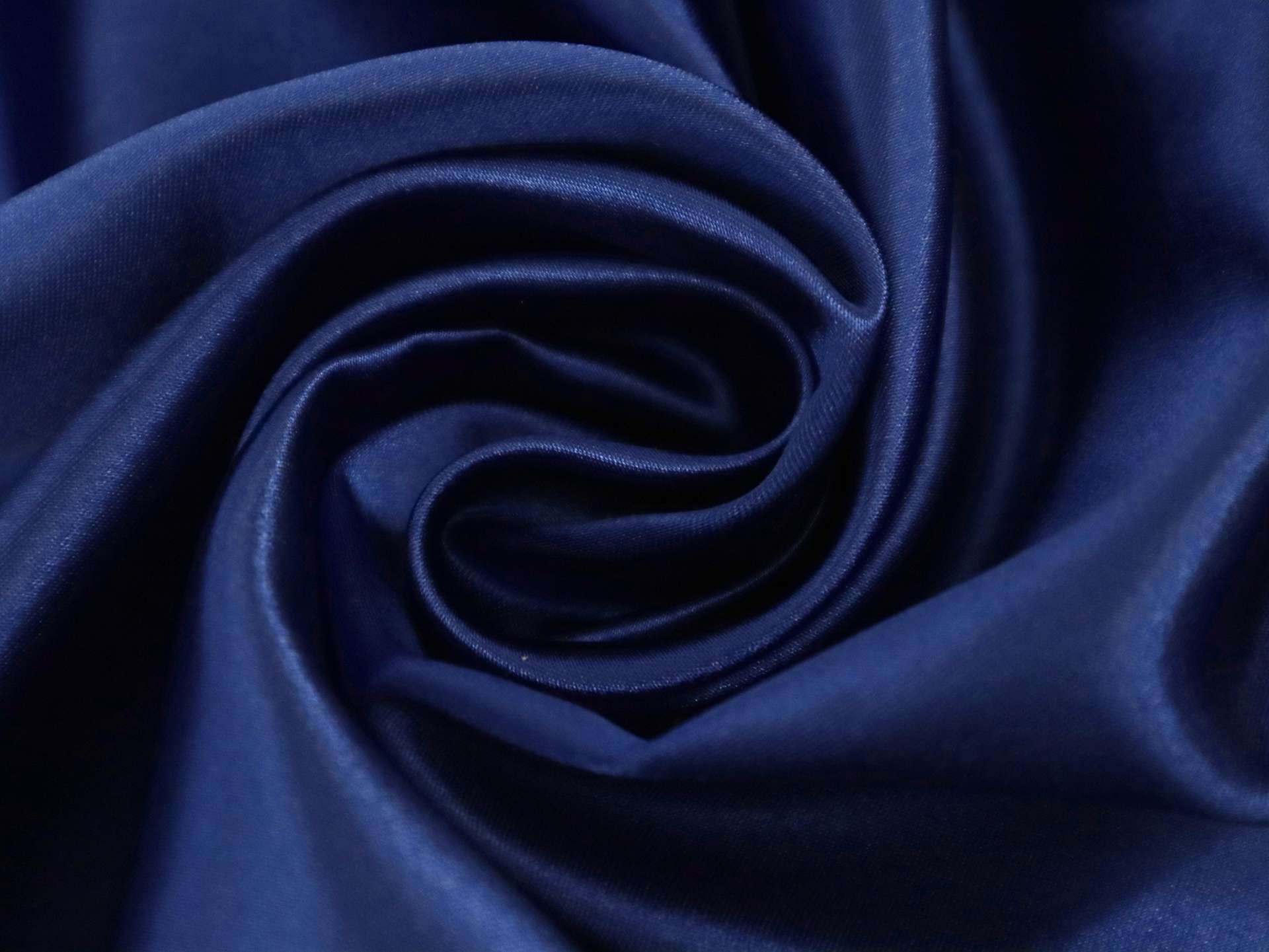 Polyester Satin in Marine Blue