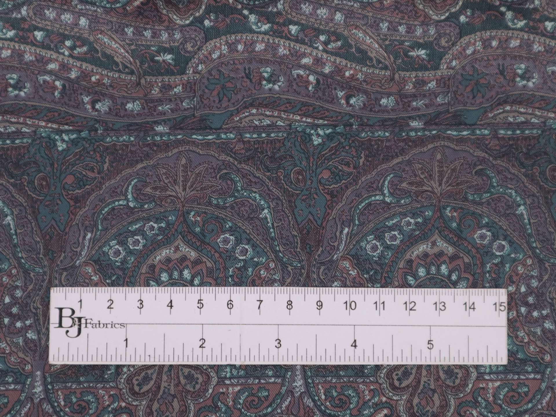 Italian Silk Twill Print in Mauve Teal