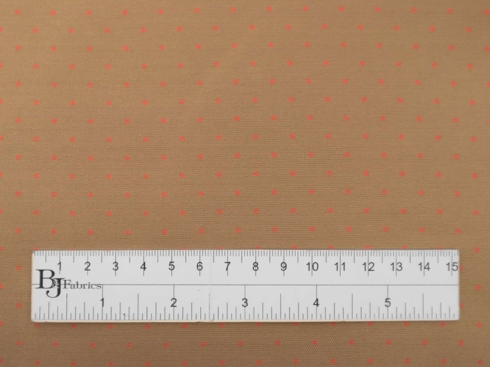 Silk and Wool Shantung with Polka Dots in Orange