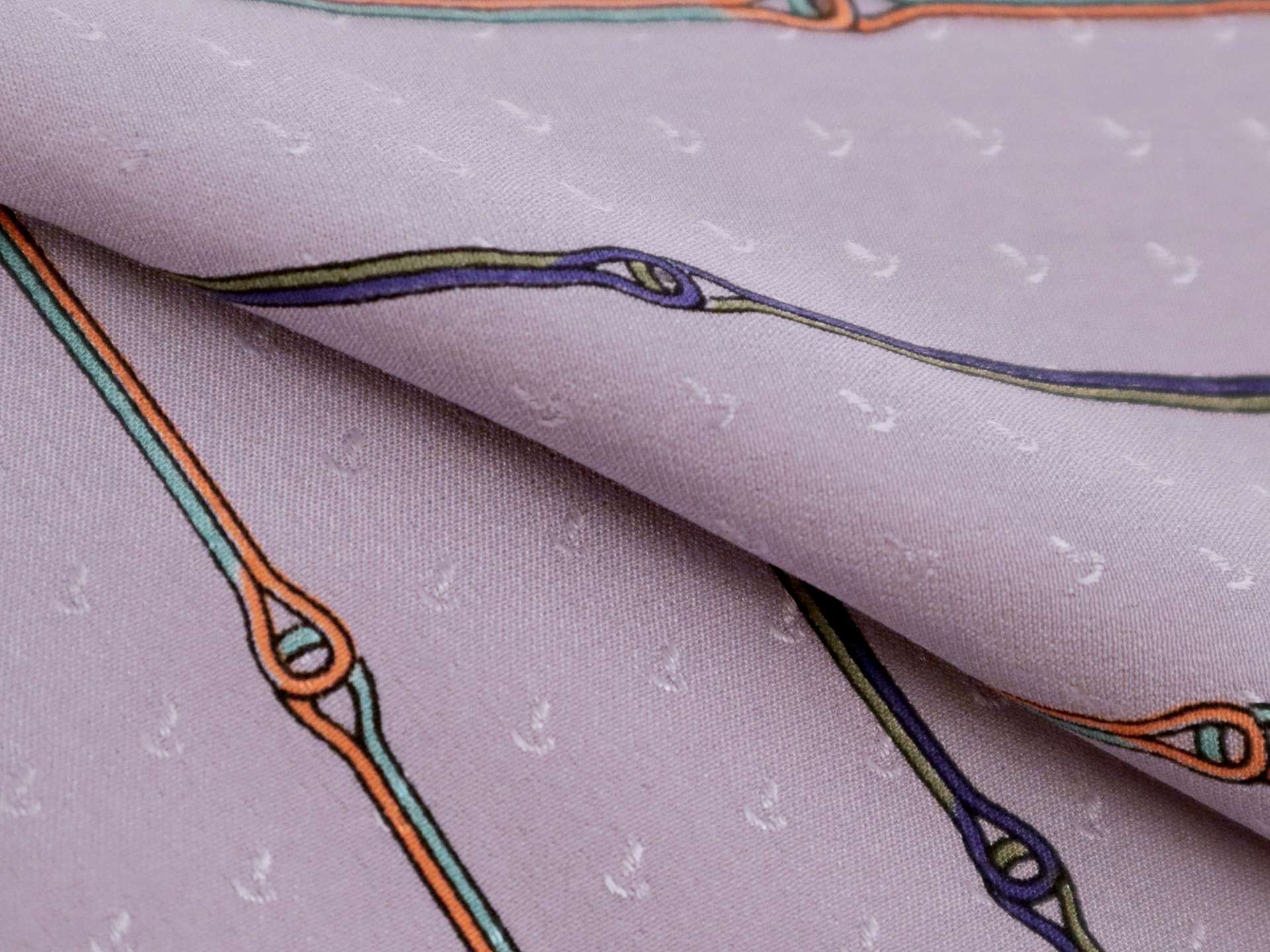 Printed Silk Jacquard with Interlocking Cord Pattern