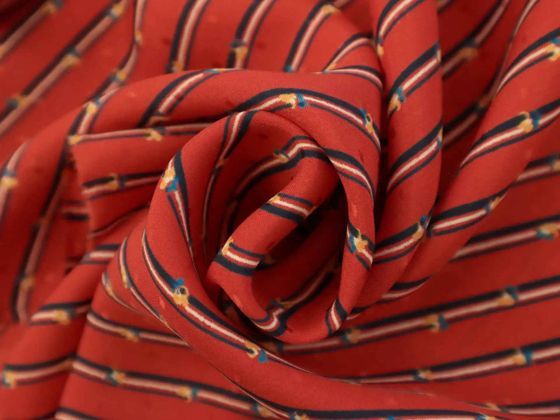 Printed Silk Jacquard with Stripes