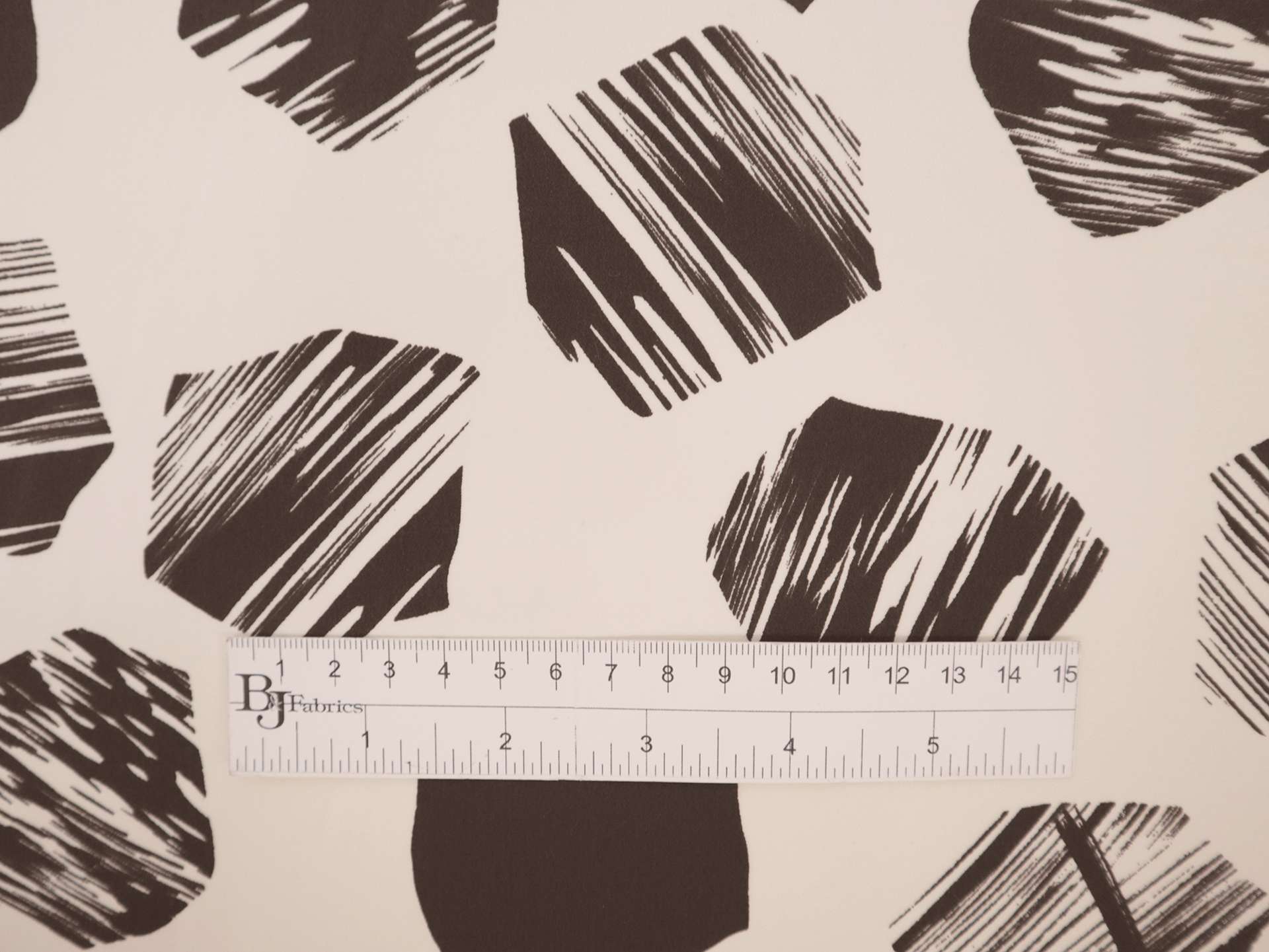 Silk Crepe de Chine with Painterly Hexagons Print