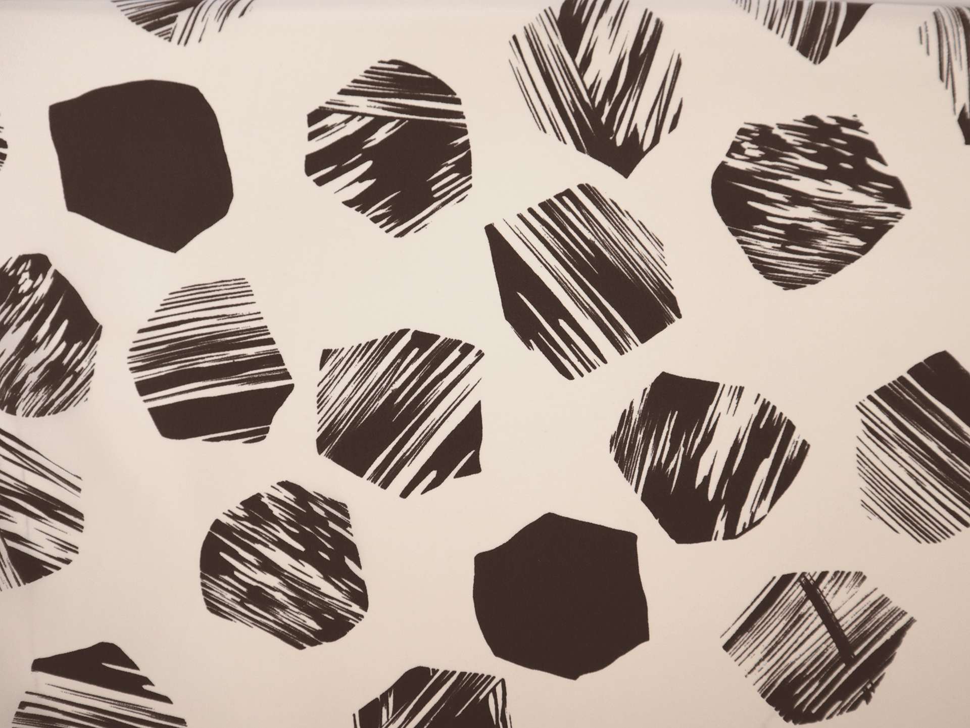 Silk Crepe de Chine with Painterly Hexagons Print