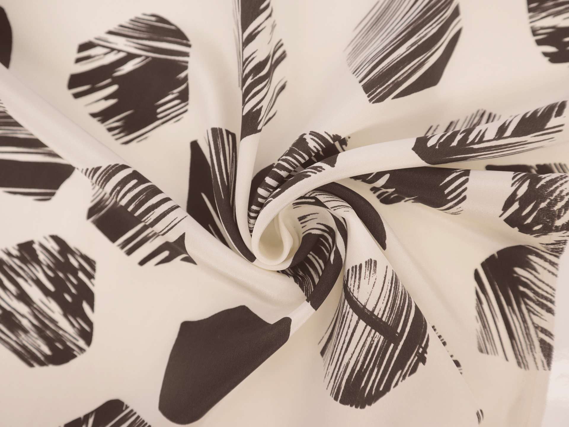Silk Crepe de Chine with Painterly Hexagons Print