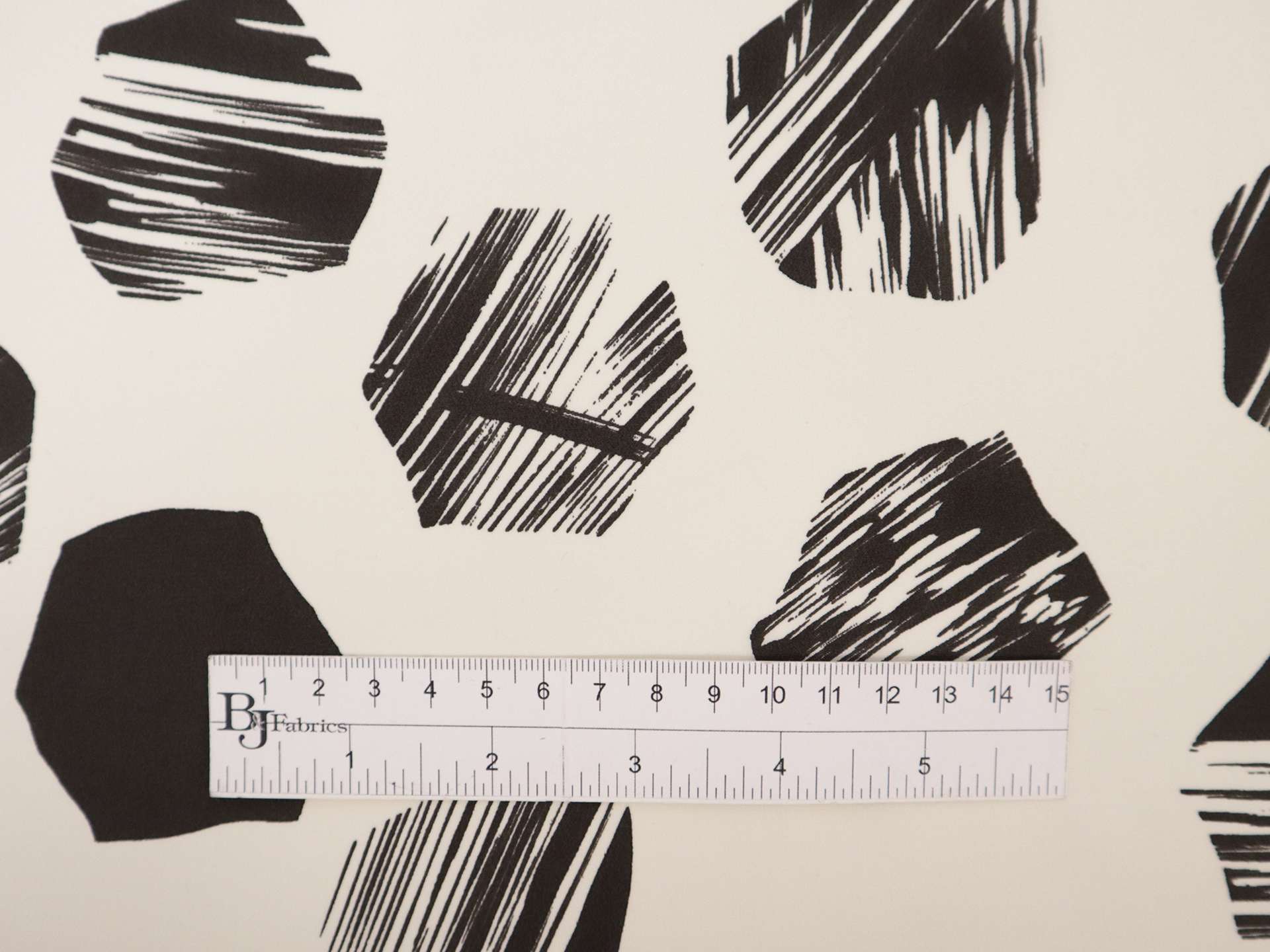 Silk Crepe de Chine with Painterly Hexagons Print