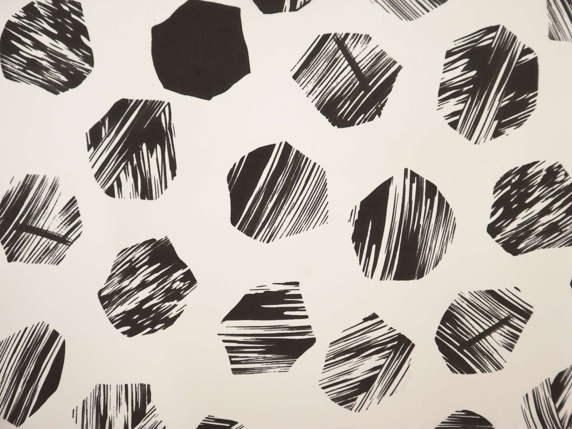 Silk Crepe de Chine with Painterly Hexagons Print