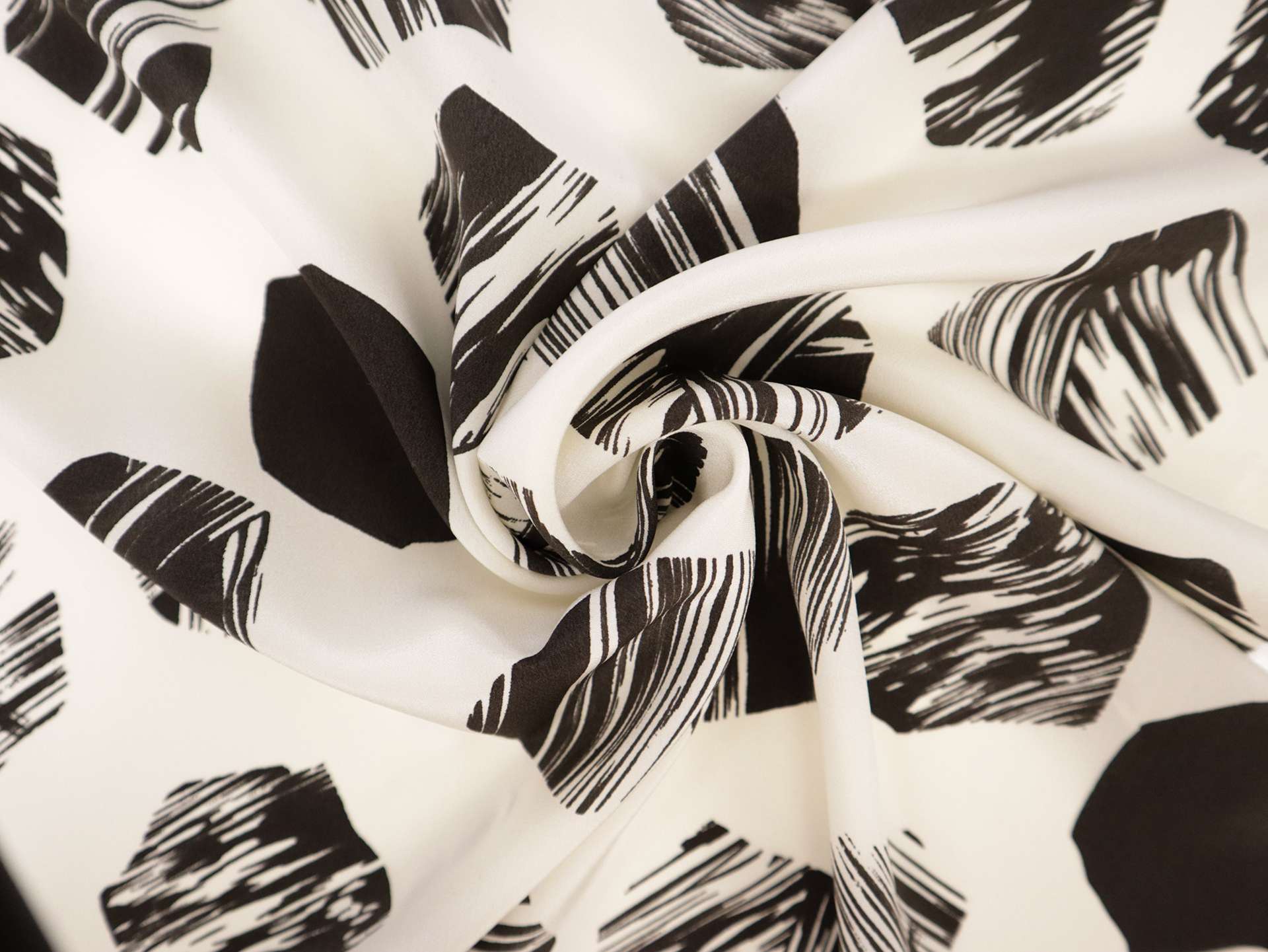 Silk Crepe de Chine with Painterly Hexagons Print