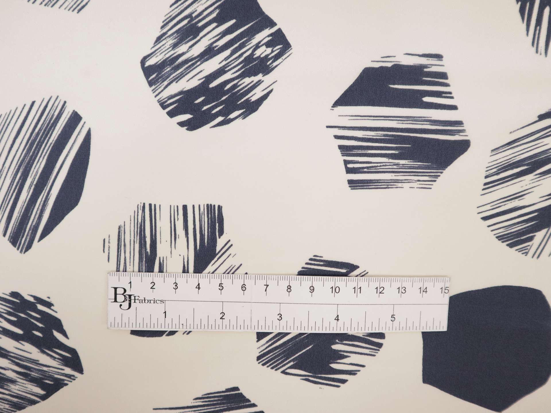 Silk Crepe de Chine with Painterly Hexagons Print