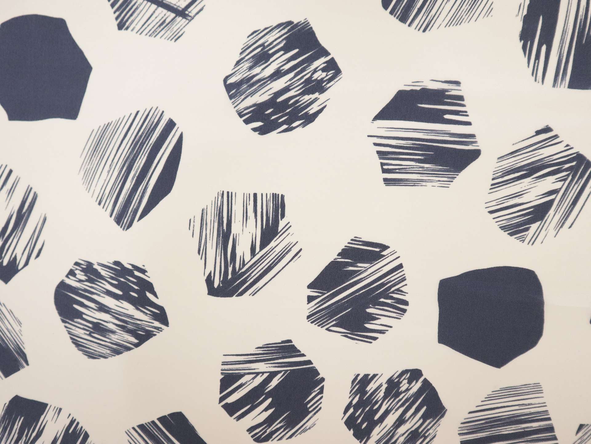 Silk Crepe de Chine with Painterly Hexagons Print