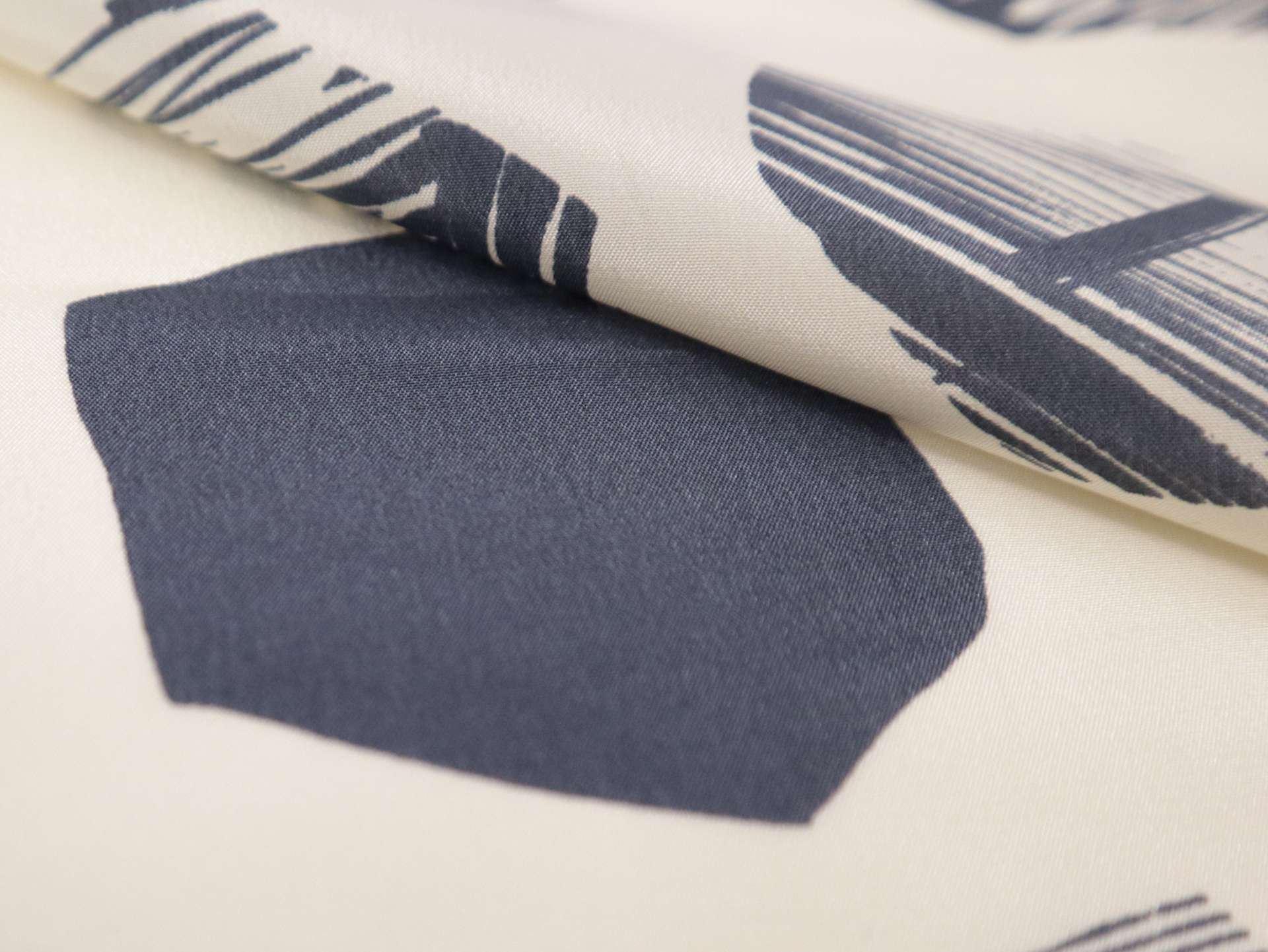 Silk Crepe de Chine with Painterly Hexagons Print