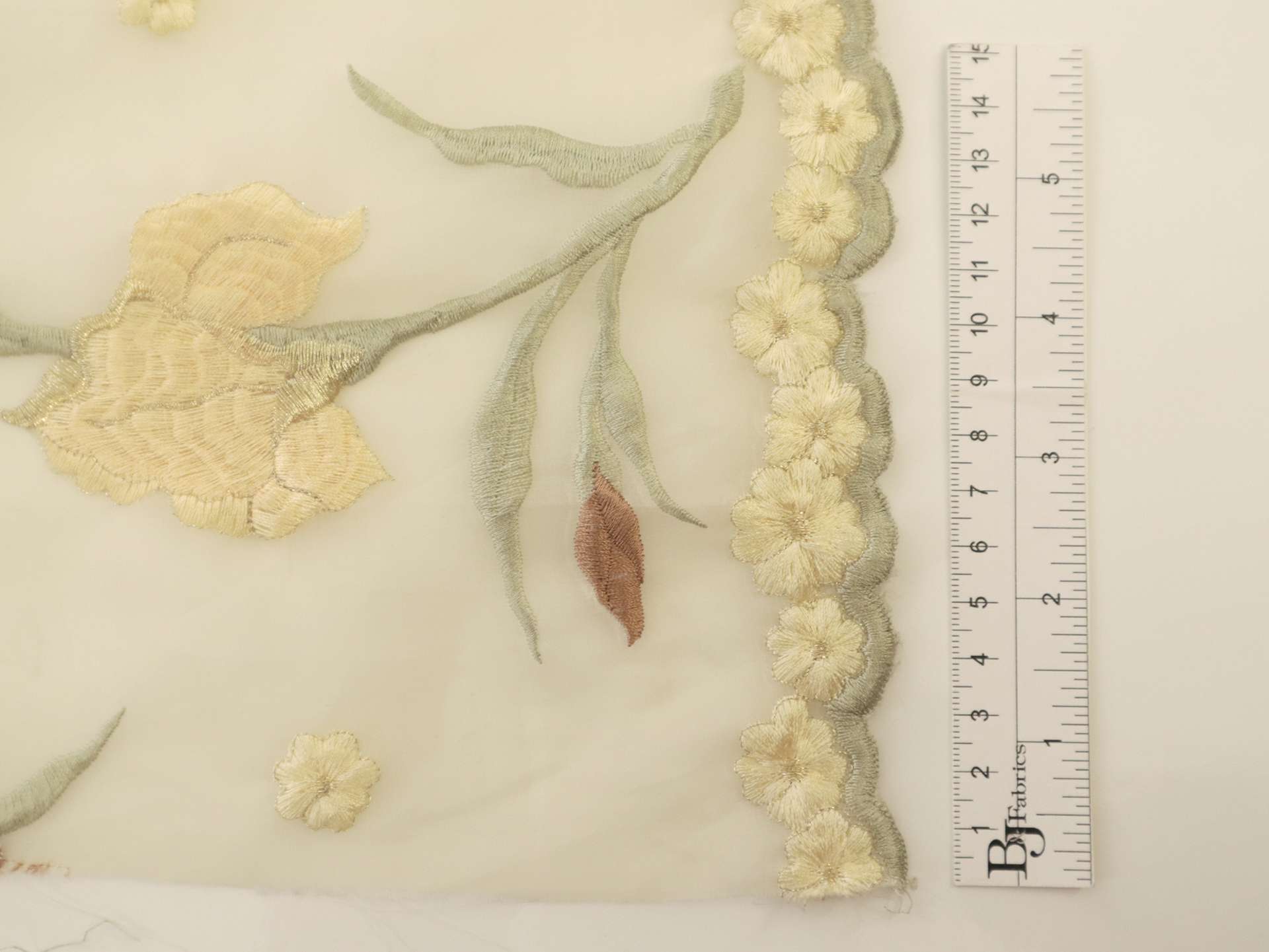 Metallic Embroidered Silk Satin Organza