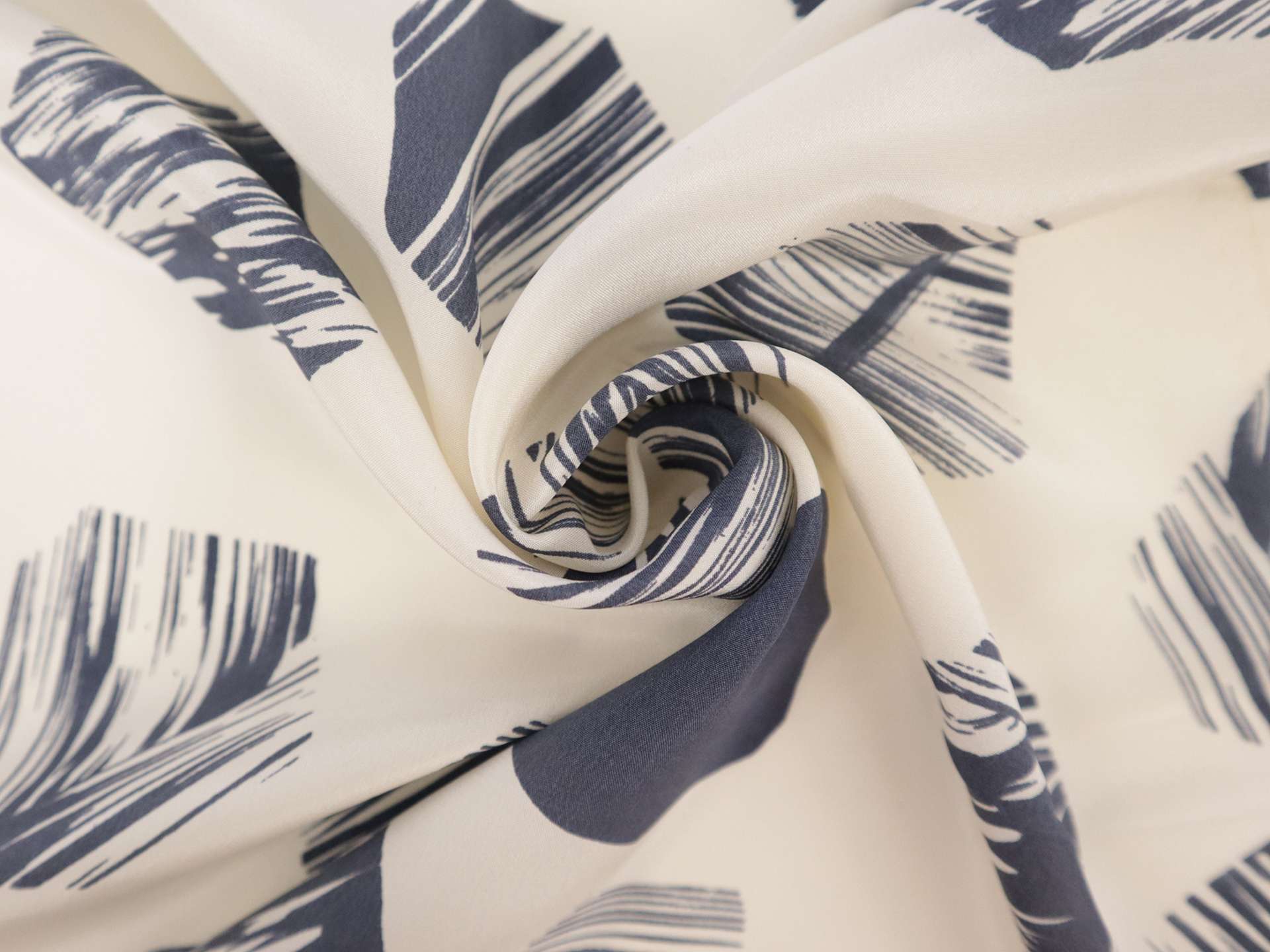 Silk Crepe de Chine with Painterly Hexagons Print