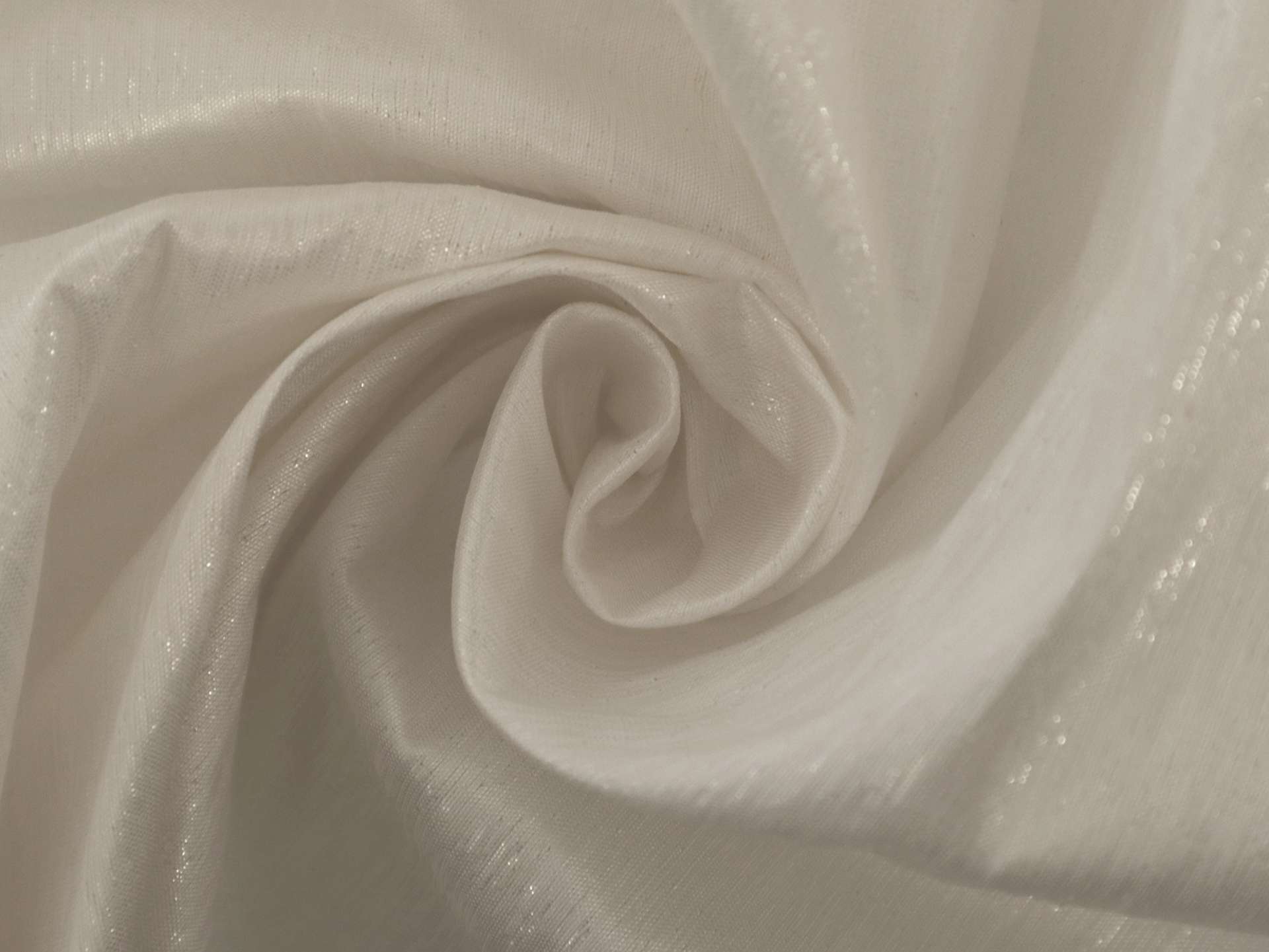 Metallic Silk Shantung in Off White