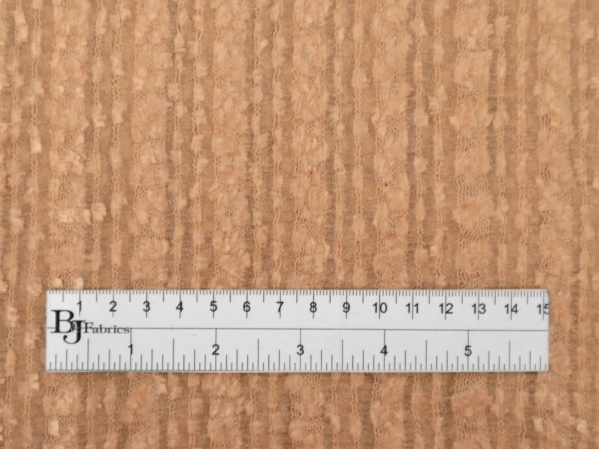 Novelty Textured Silk with Horizontal Stripe in Peach