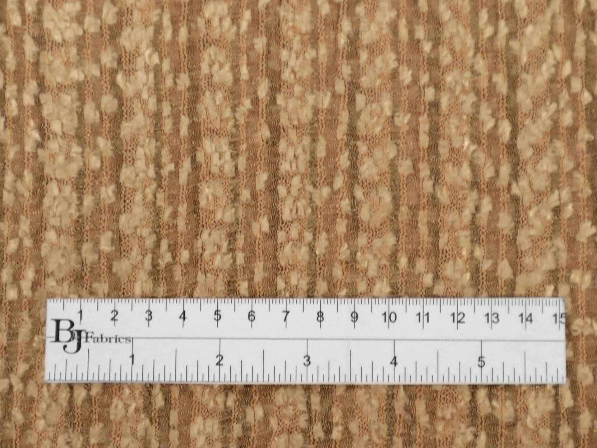 Novelty Textured Silk with Horizontal Stripe in Camel