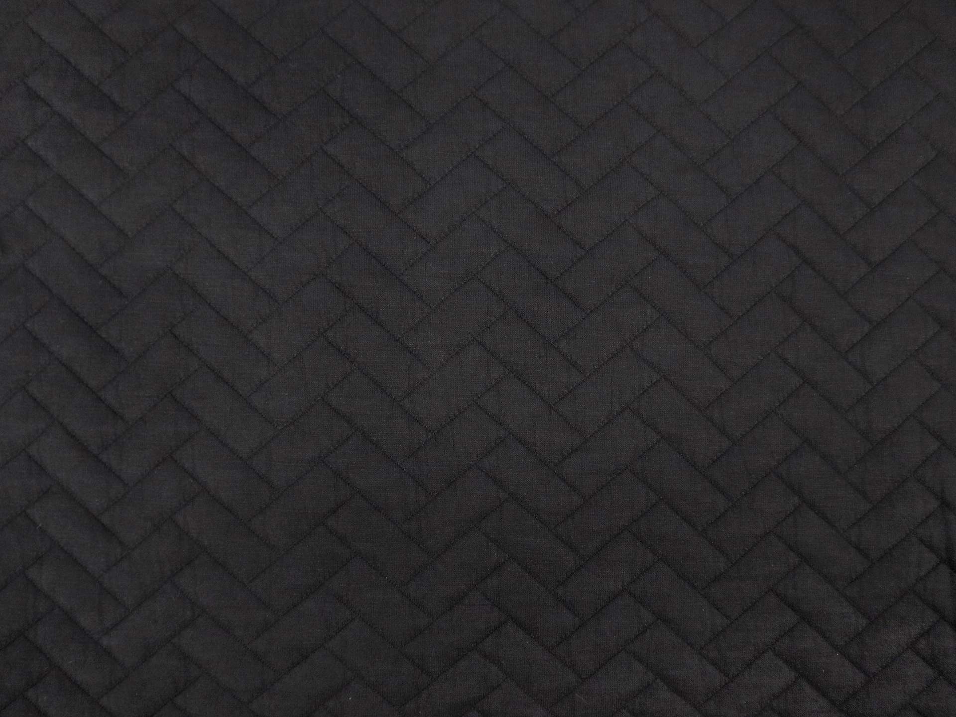 Poly Blend Novelty Quilted Knit in Black